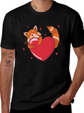 Cute Red Panda Heart T-Shirt - Valentines Day Tee
