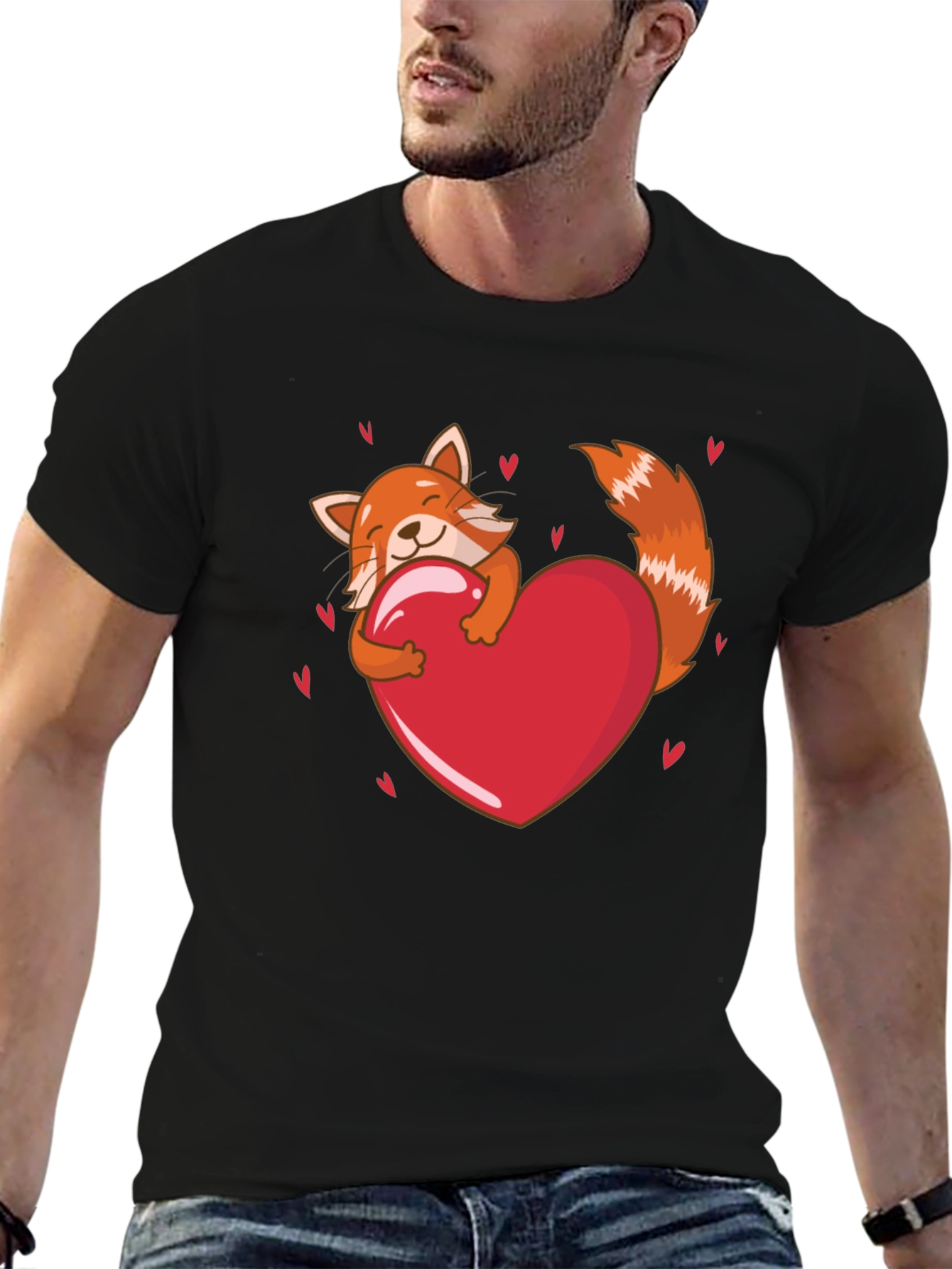 Cute Red Panda Heart T-Shirt - Valentines Day Tee