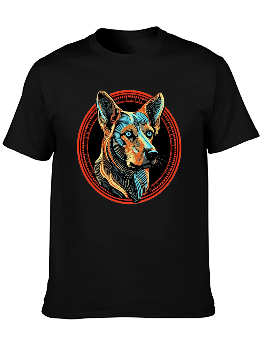 Dog Breed Graphic Print Black T-Shirt