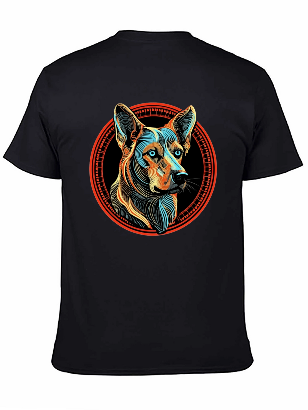 Dog Breed Graphic Print Black T-Shirt