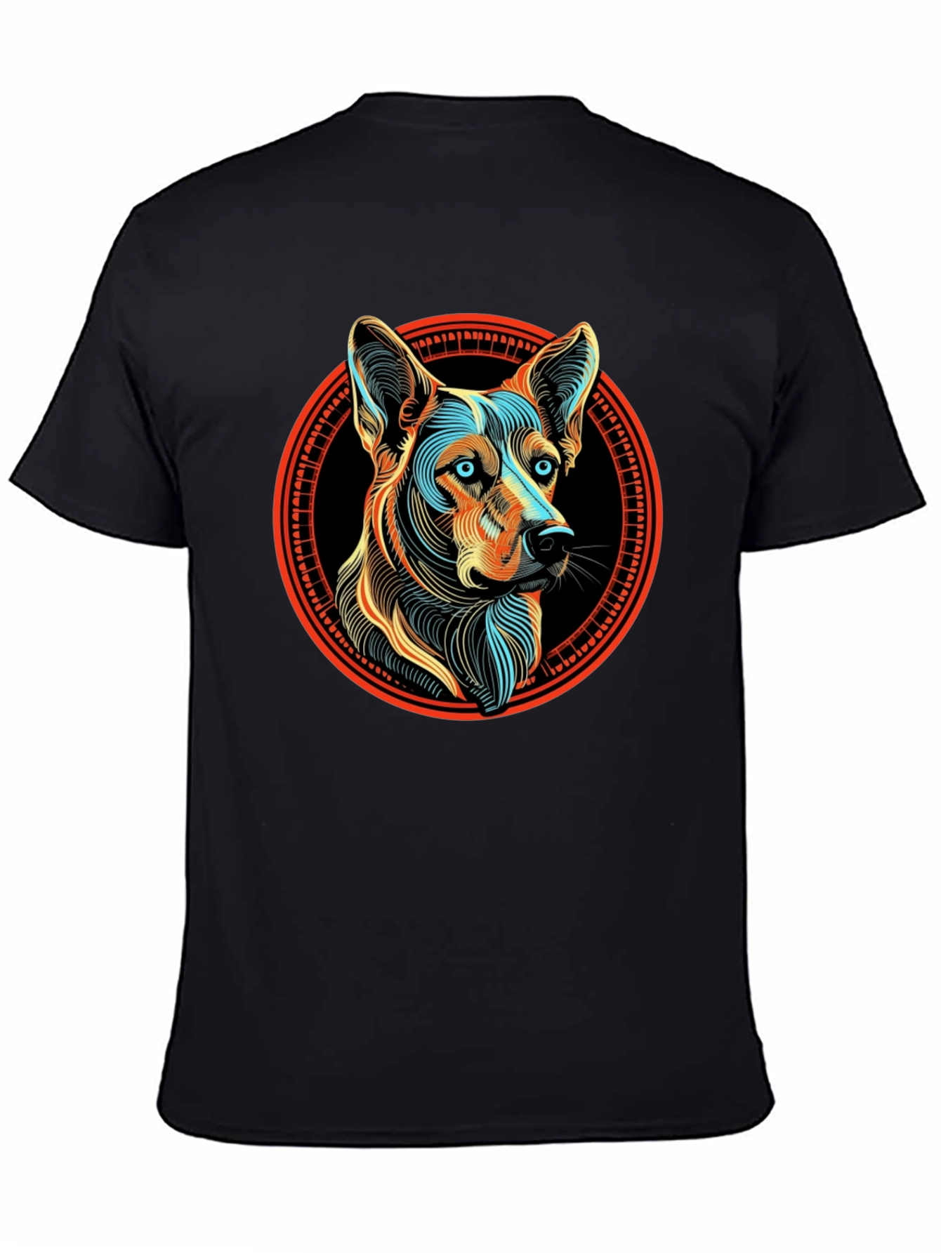 Dog Breed Graphic Print Black T-Shirt