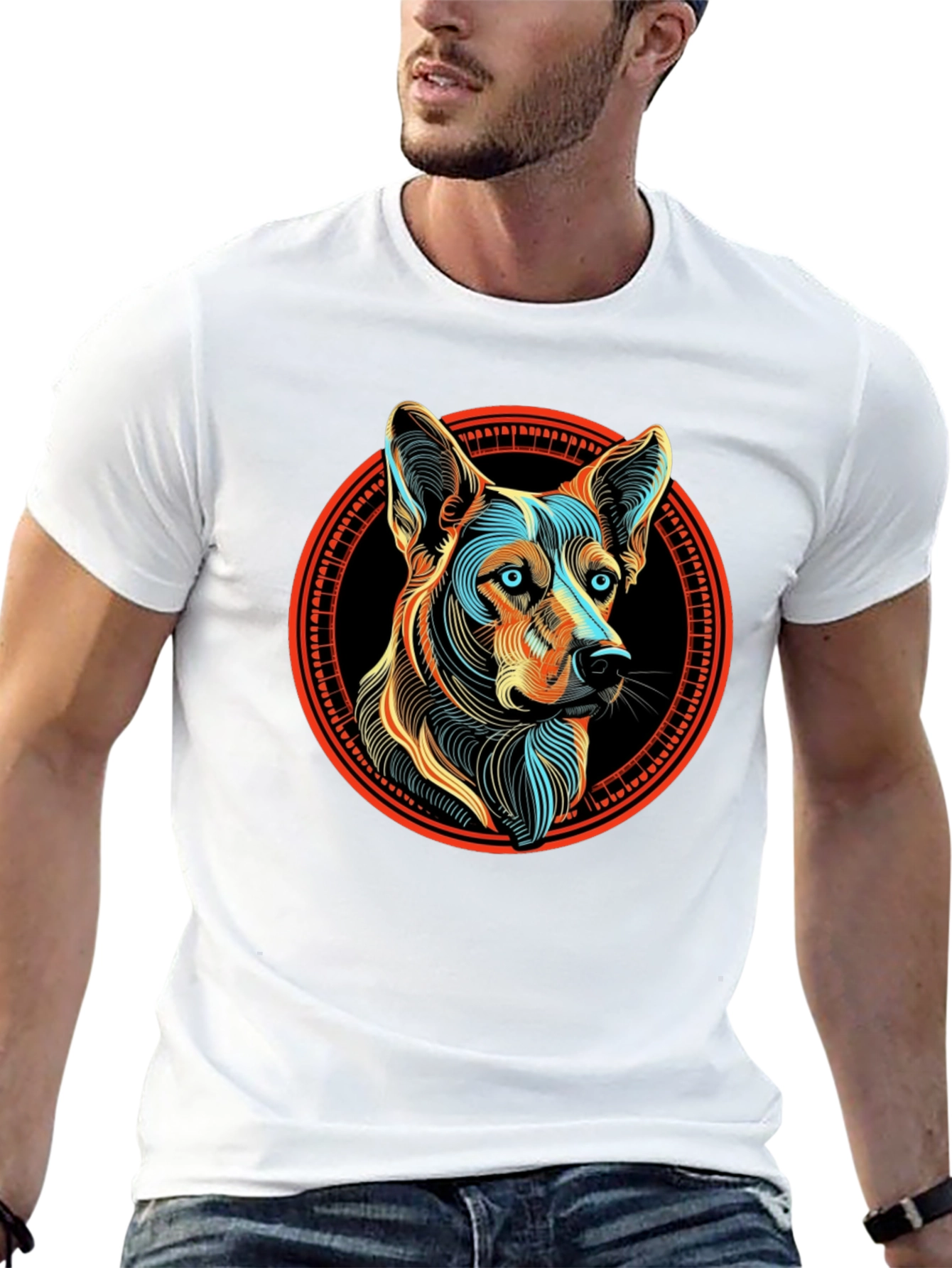 Dog Breed Graphic Print Black T-Shirt