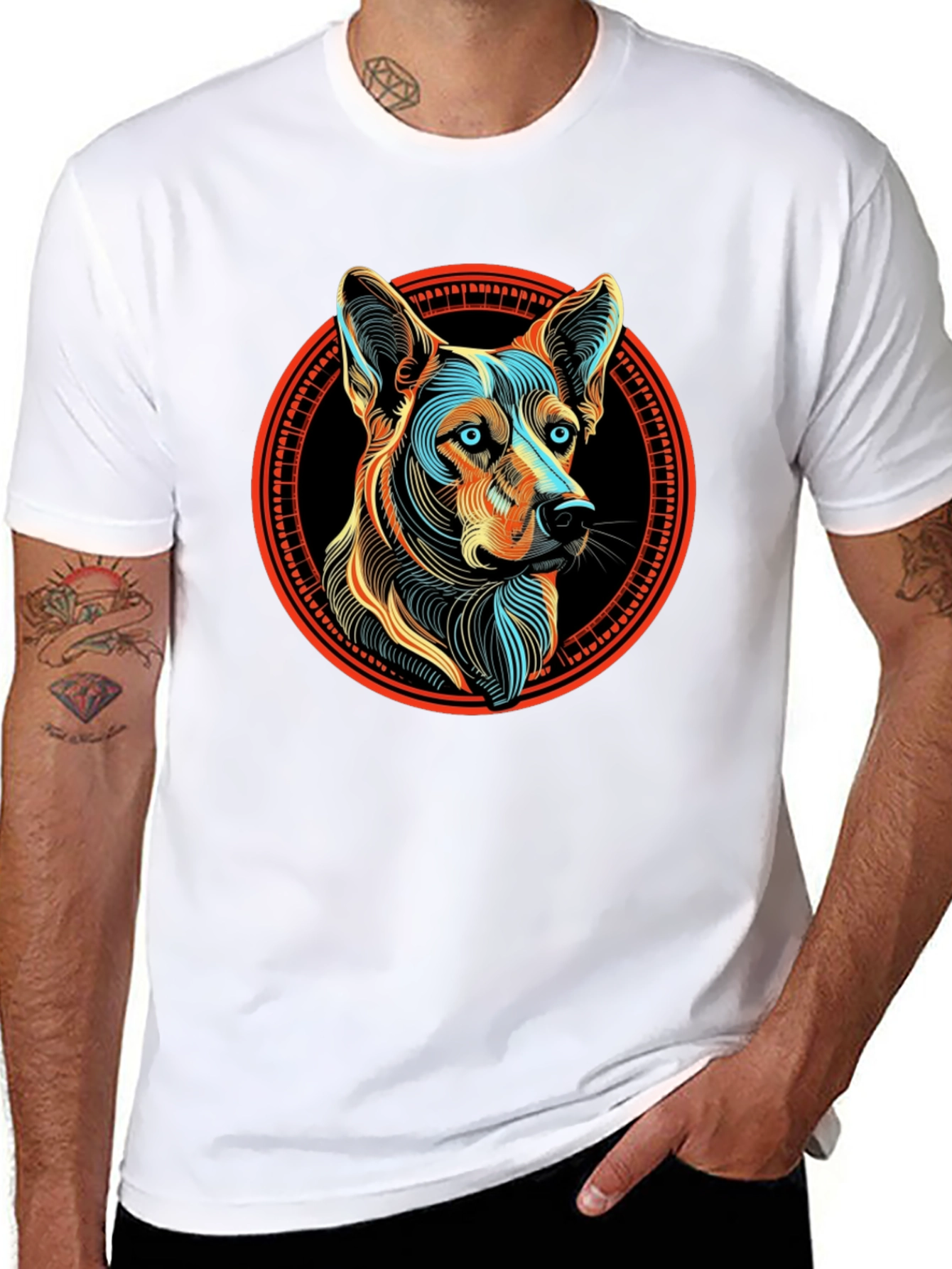 Dog Breed Graphic Print Black T-Shirt