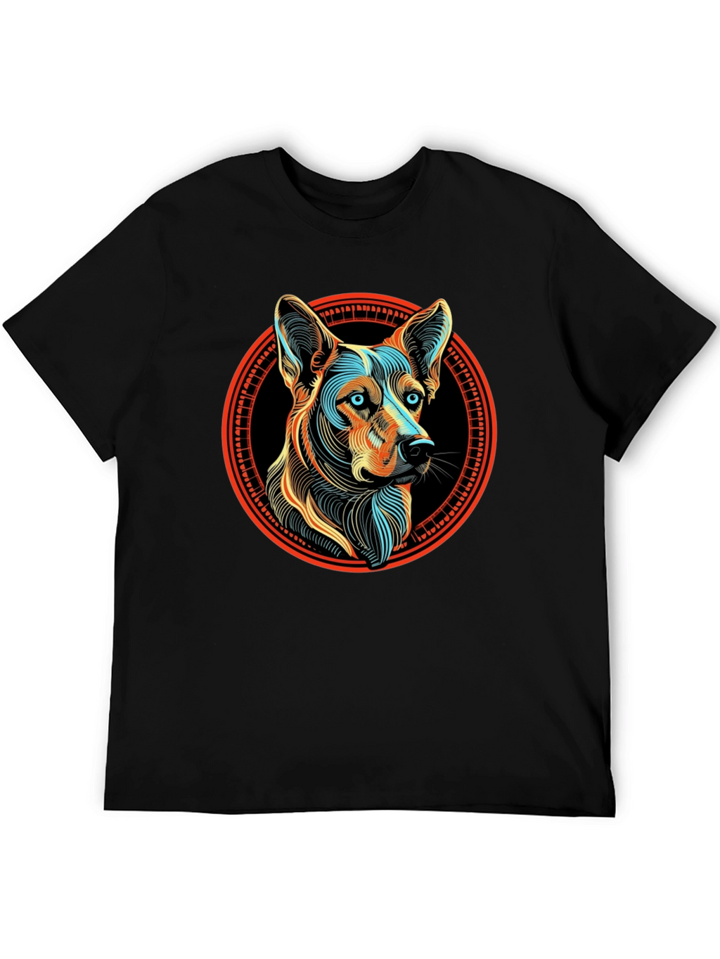 Dog Breed Graphic Print Black T-Shirt