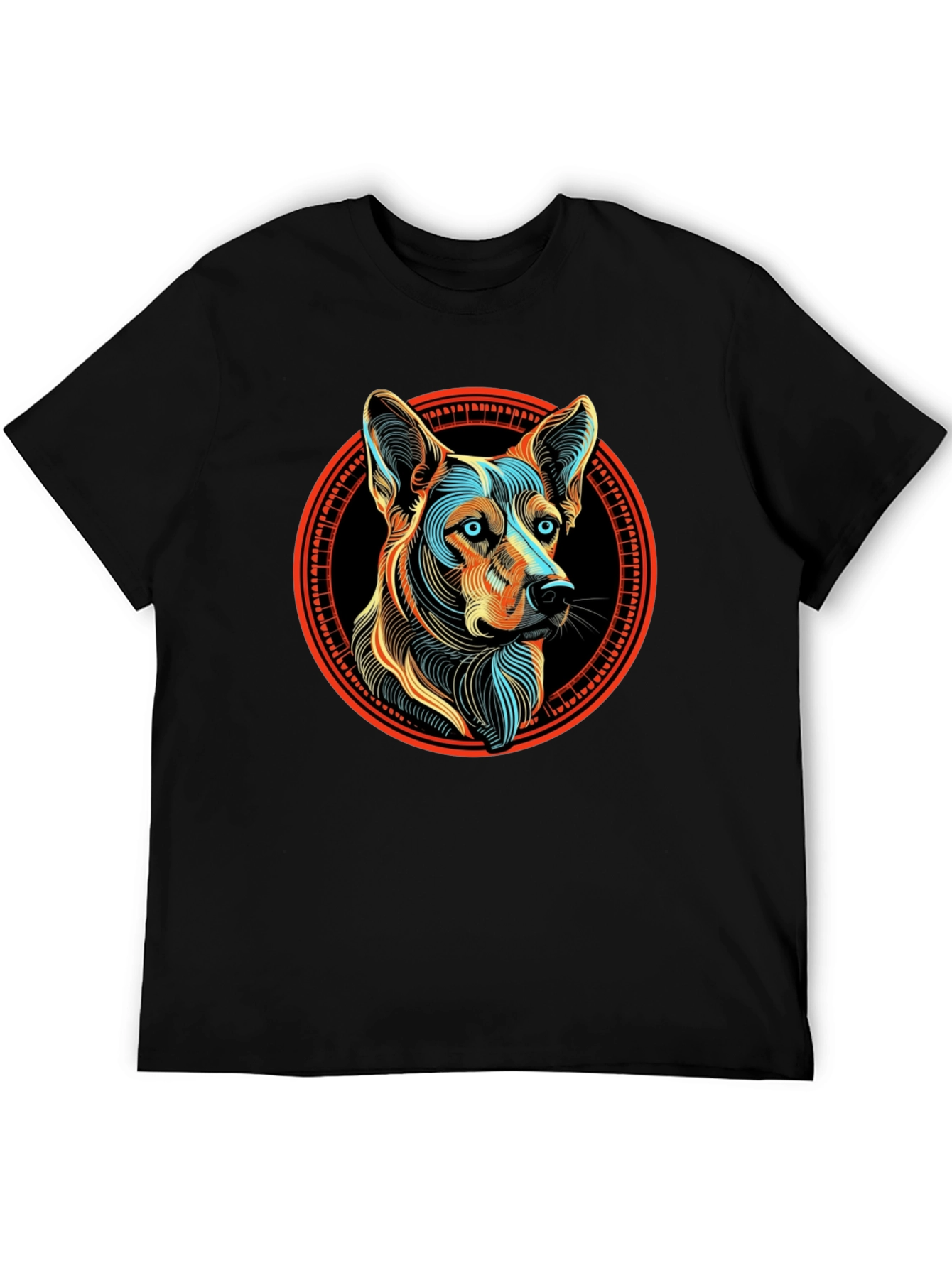 Dog Breed Graphic Print Black T-Shirt