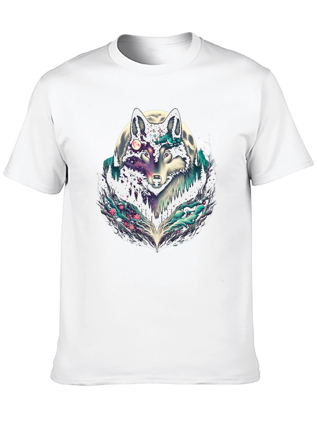 Wolf Moon Graphic Tee - Black Crew Neck
