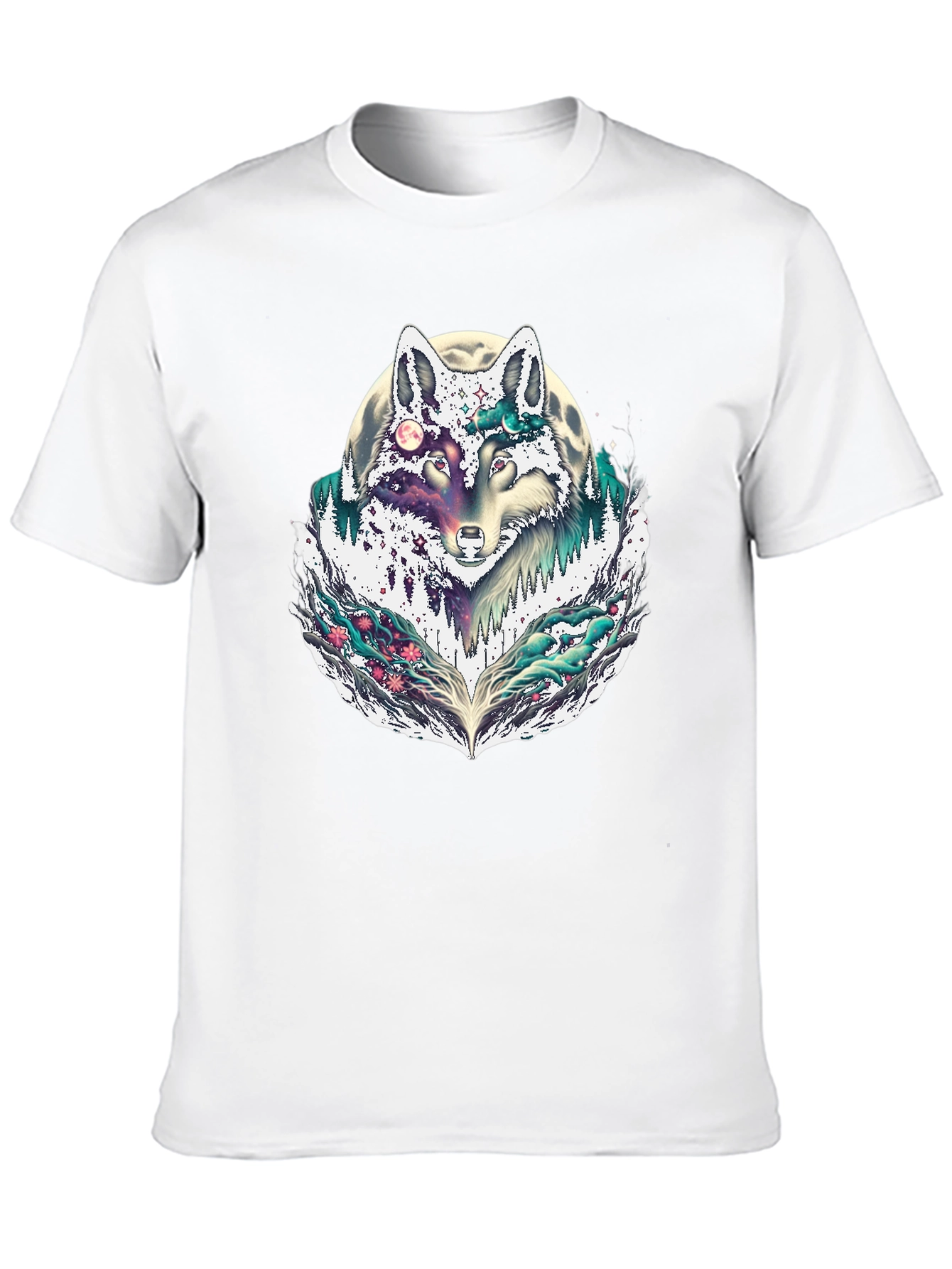 Wolf Moon Graphic Tee - Black Crew Neck