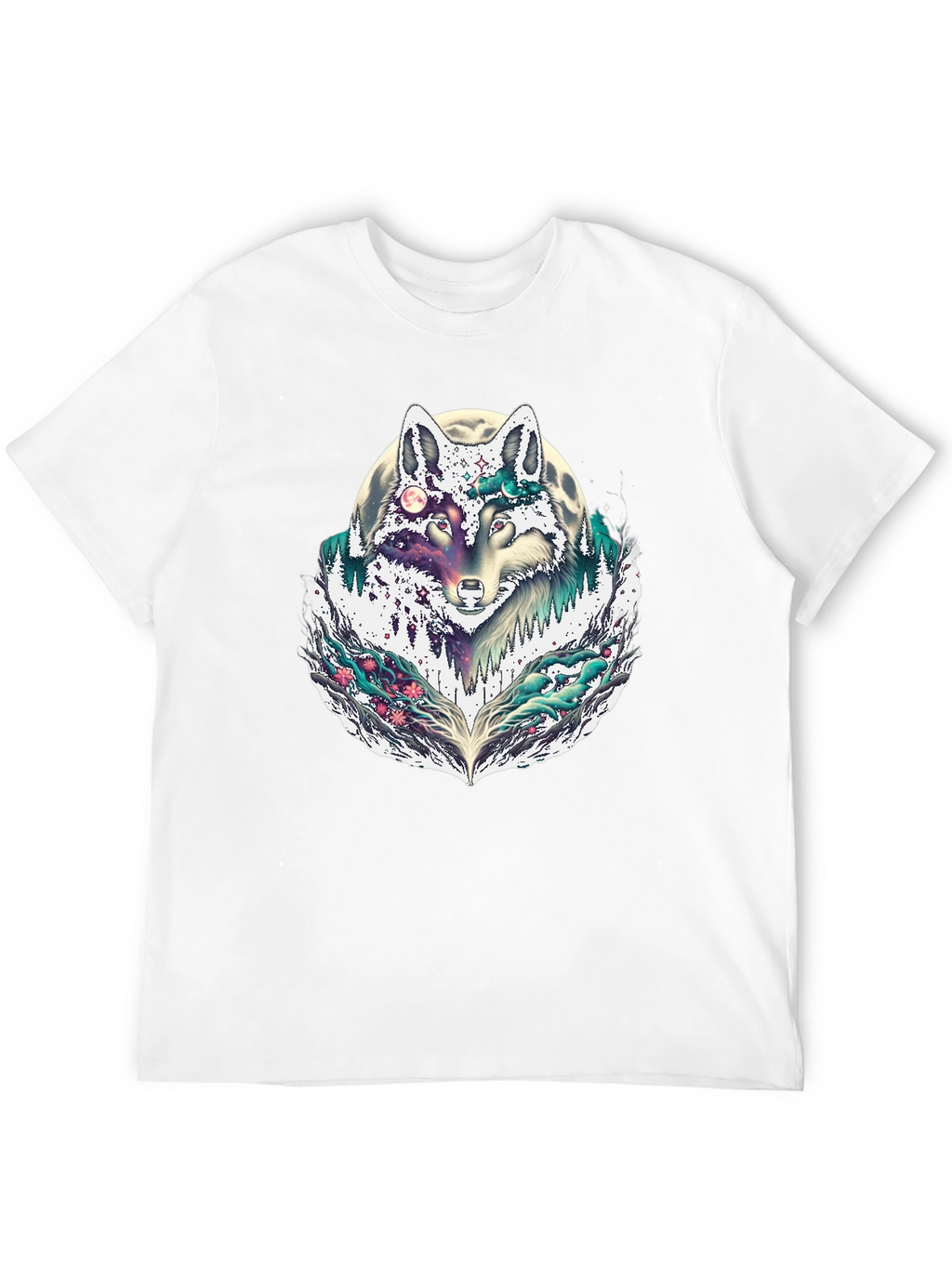 Wolf Moon Graphic Tee - Black Crew Neck