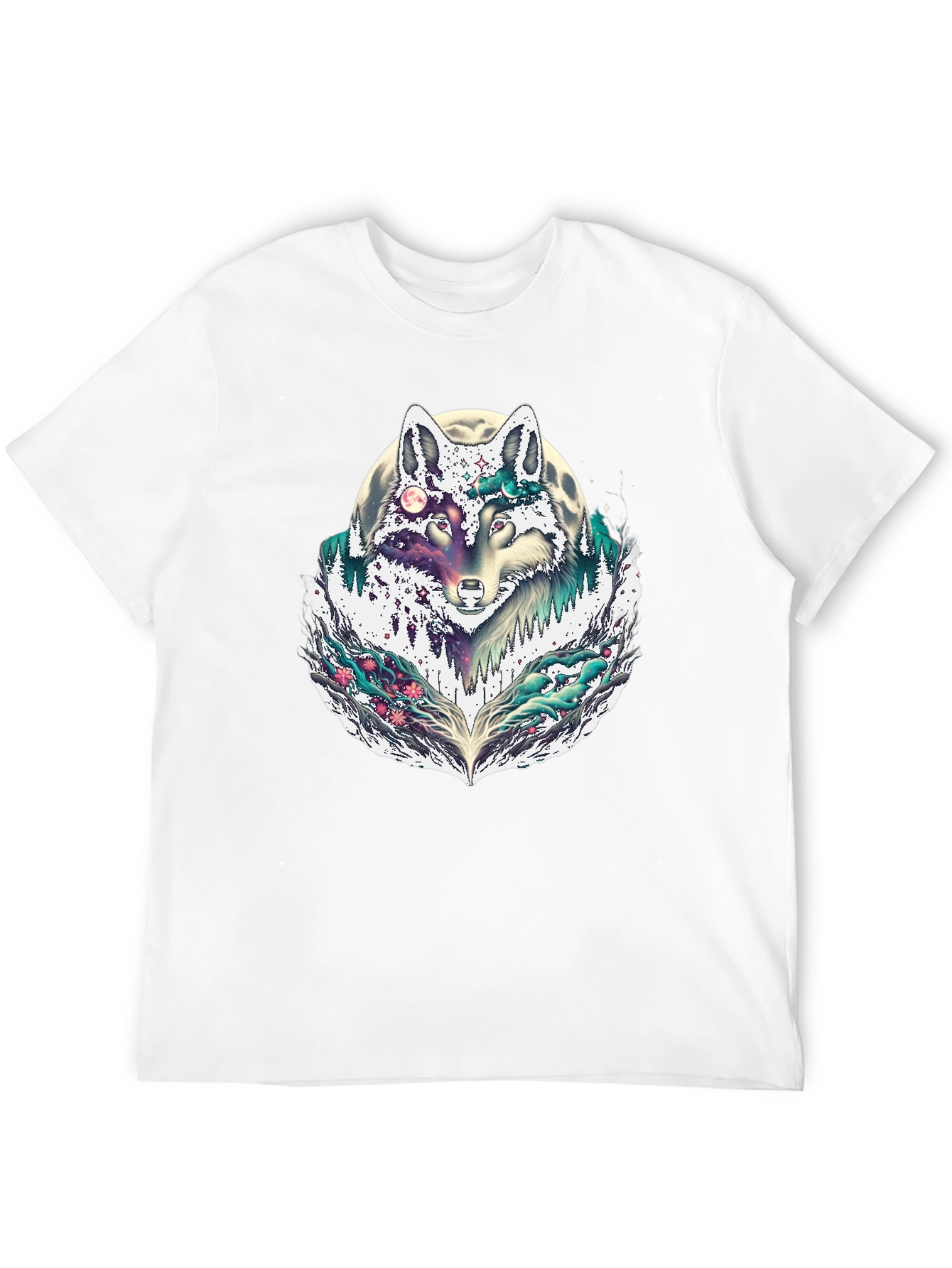 Wolf Moon Graphic Tee - Black Crew Neck