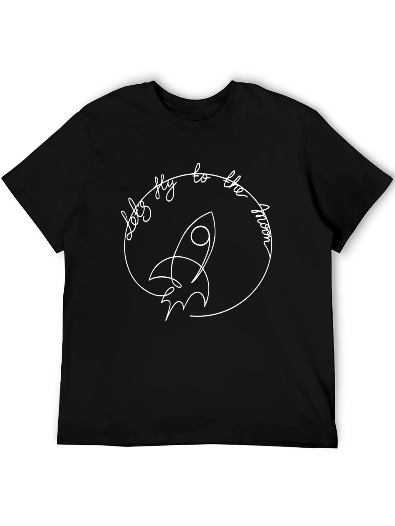 Lets Fly to the Moon Black Graphic Tee