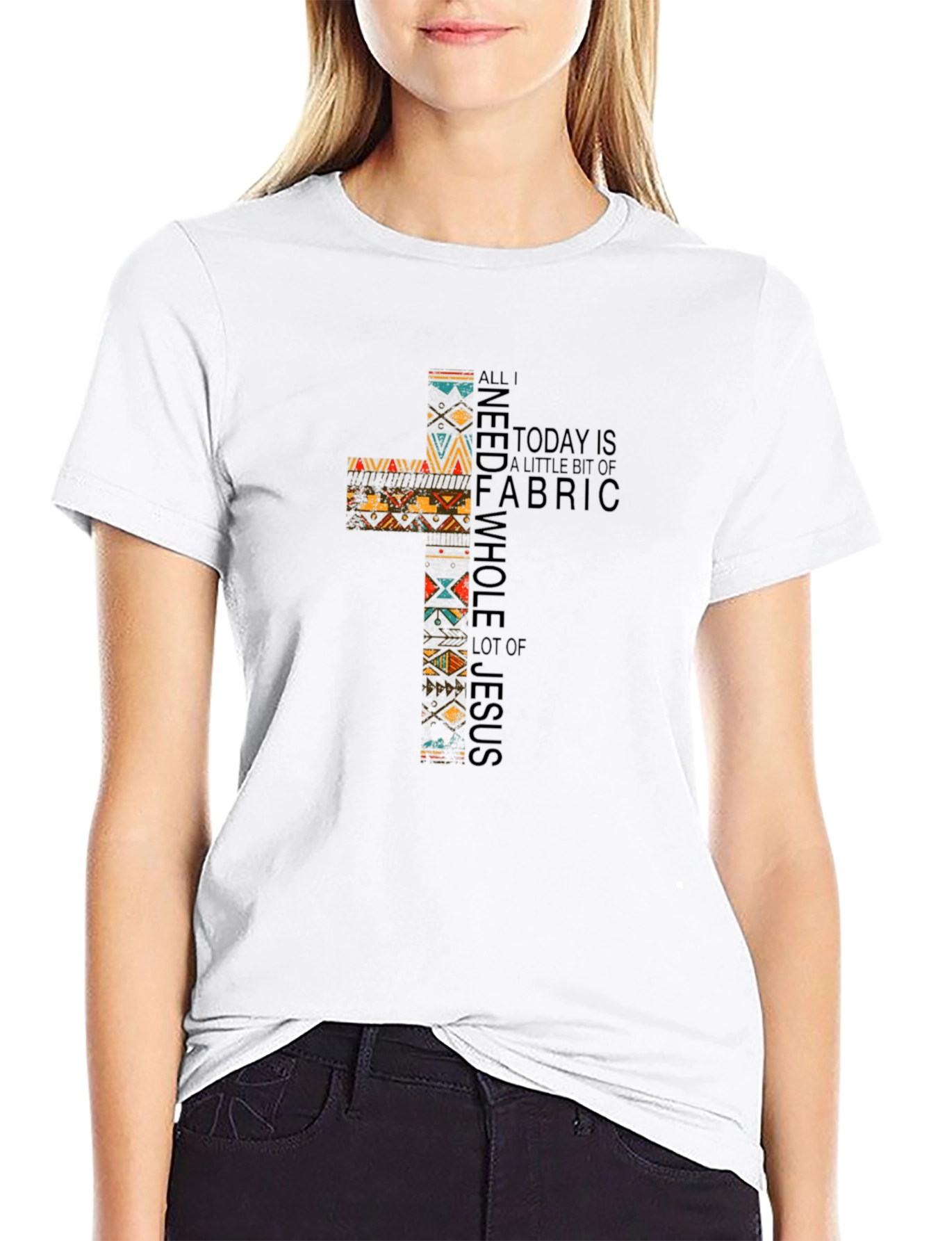Fabric & Jesus Cross Graphic Tee