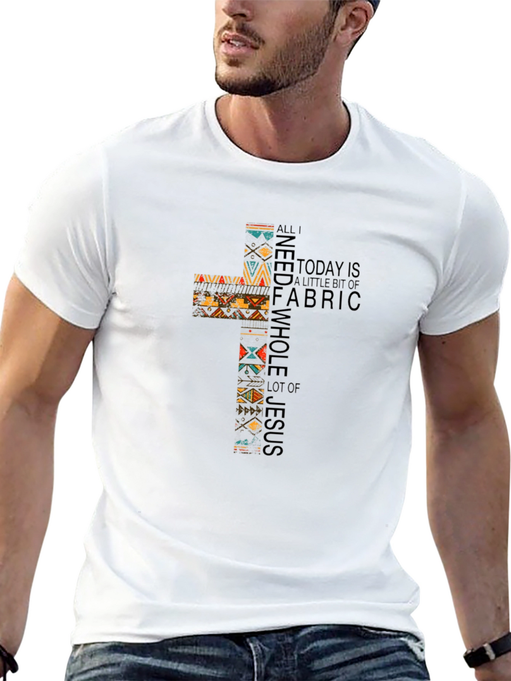 Fabric & Jesus Cross Graphic Tee