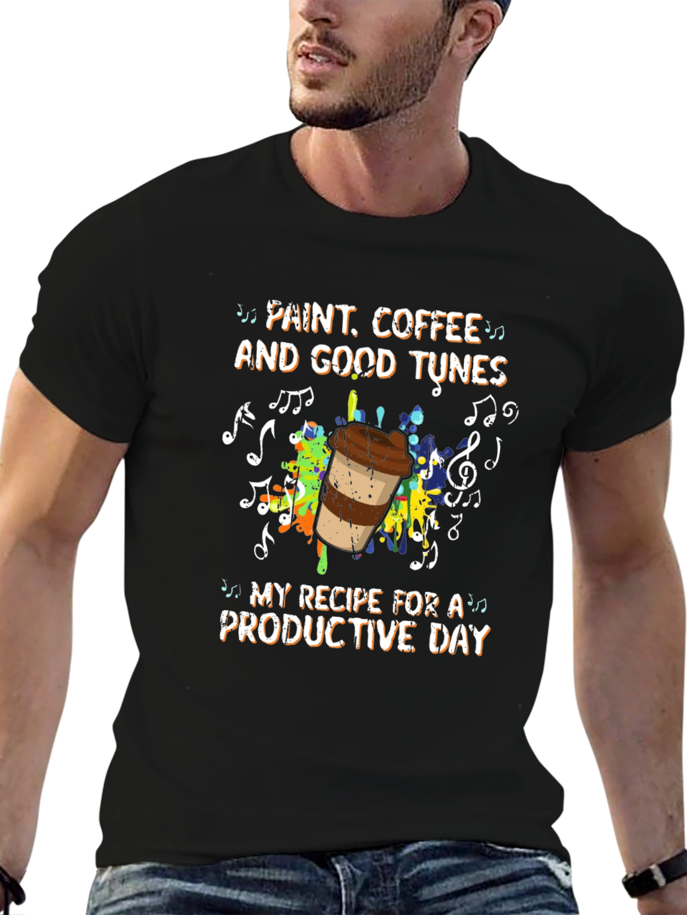 Paint Coffee and Good Tunes T-Shirt