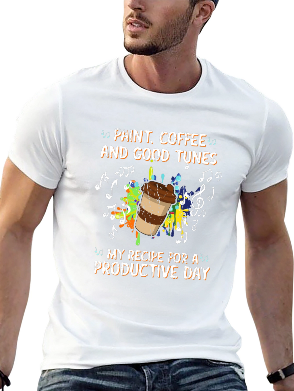 Paint Coffee and Good Tunes T-Shirt