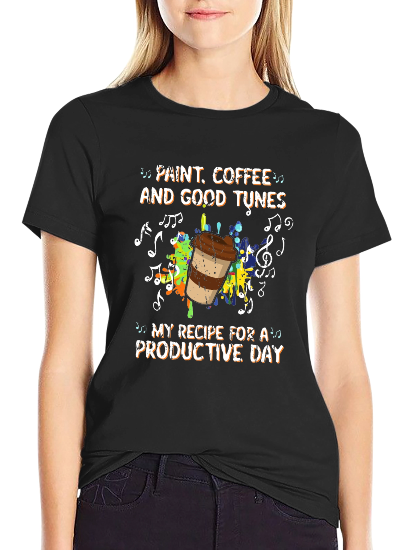 Paint Coffee and Good Tunes T-Shirt