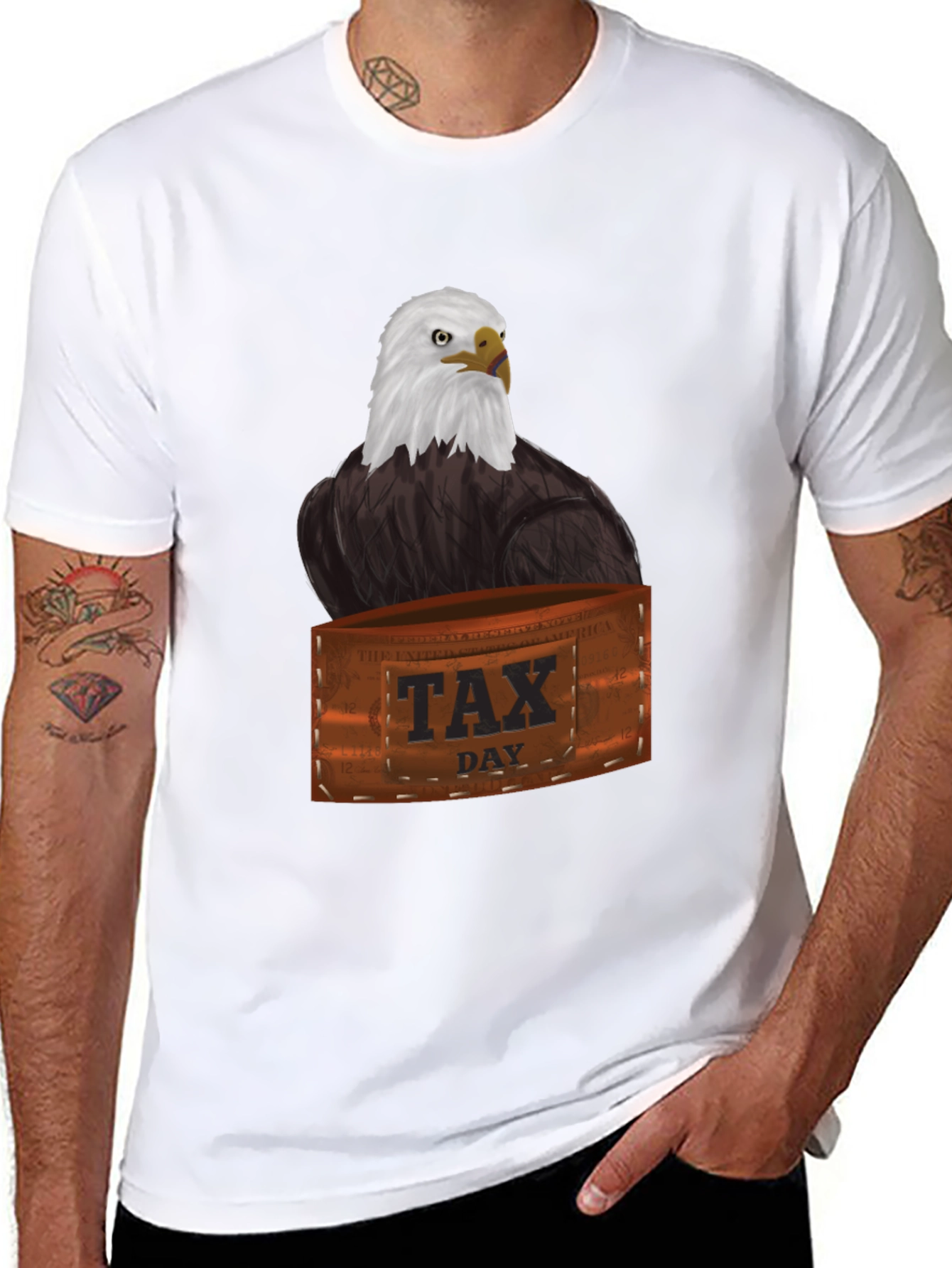 Tax Day Eagle Graphic Tee - Patriotic T-Shirt