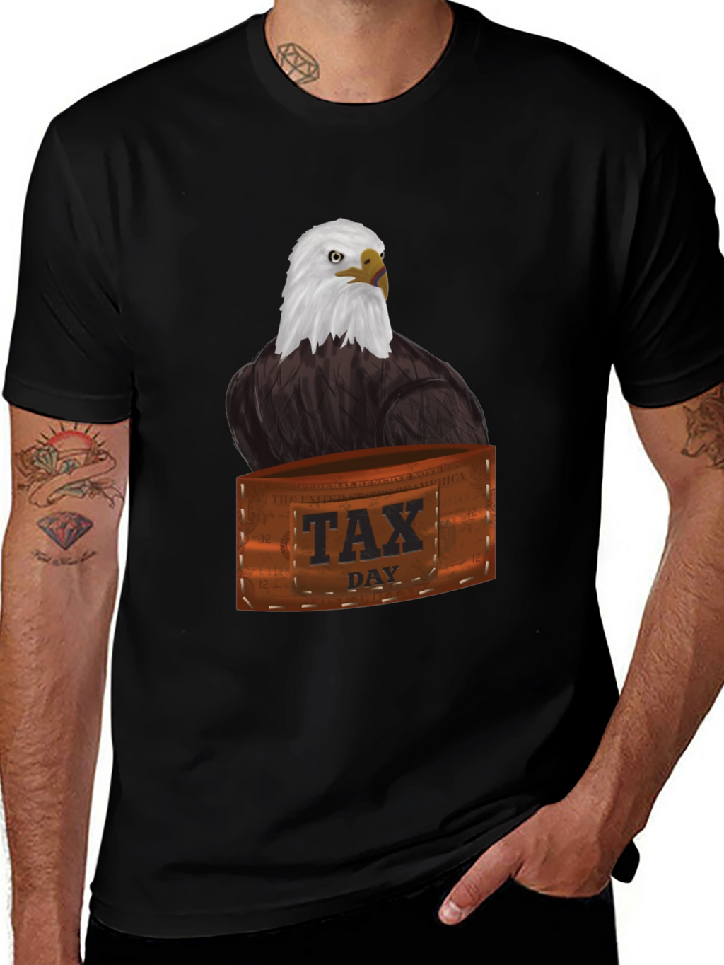 Tax Day Eagle Graphic Tee - Patriotic T-Shirt