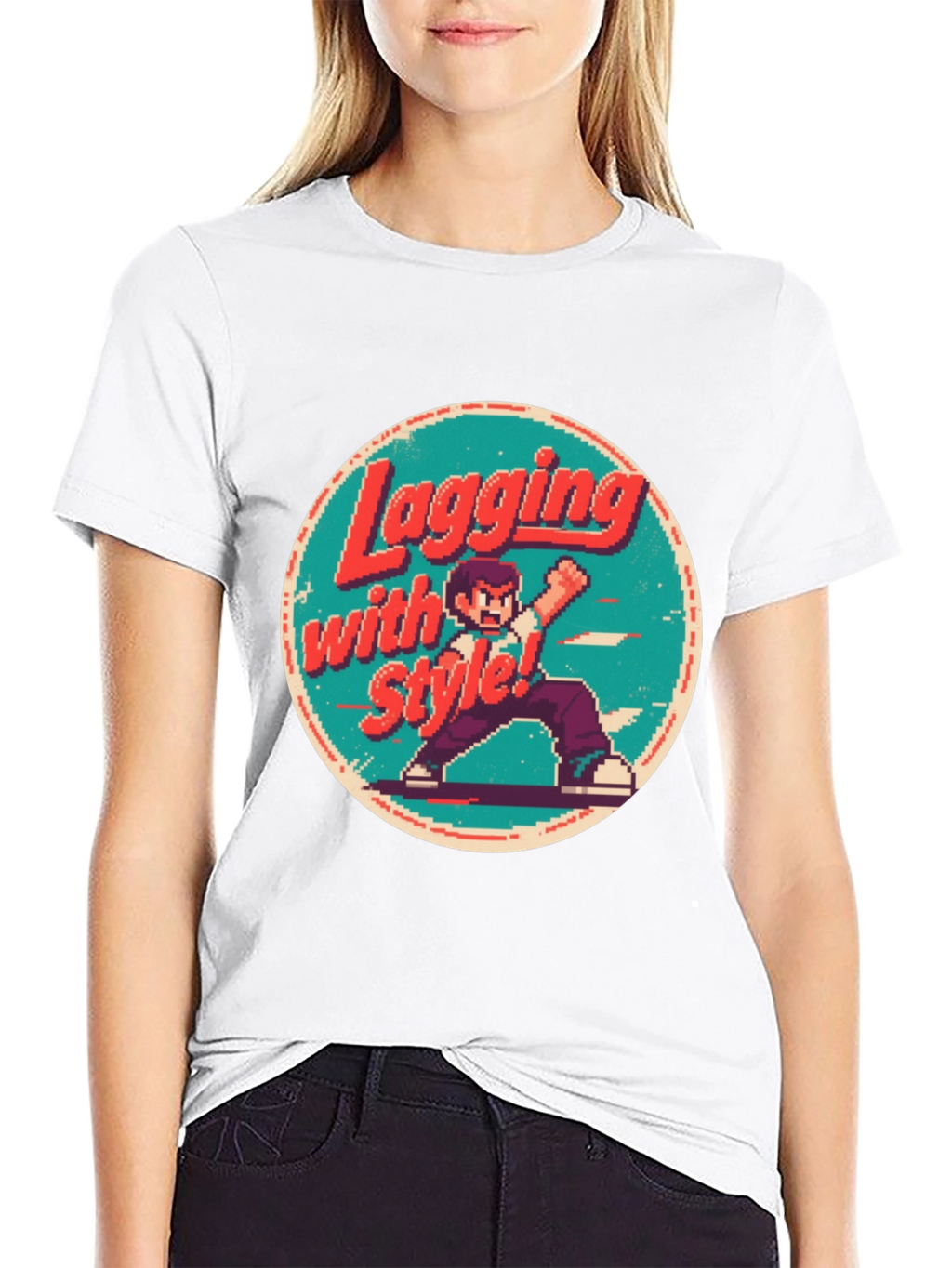 Retro Gaming Style T-Shirt - Lagging with Style