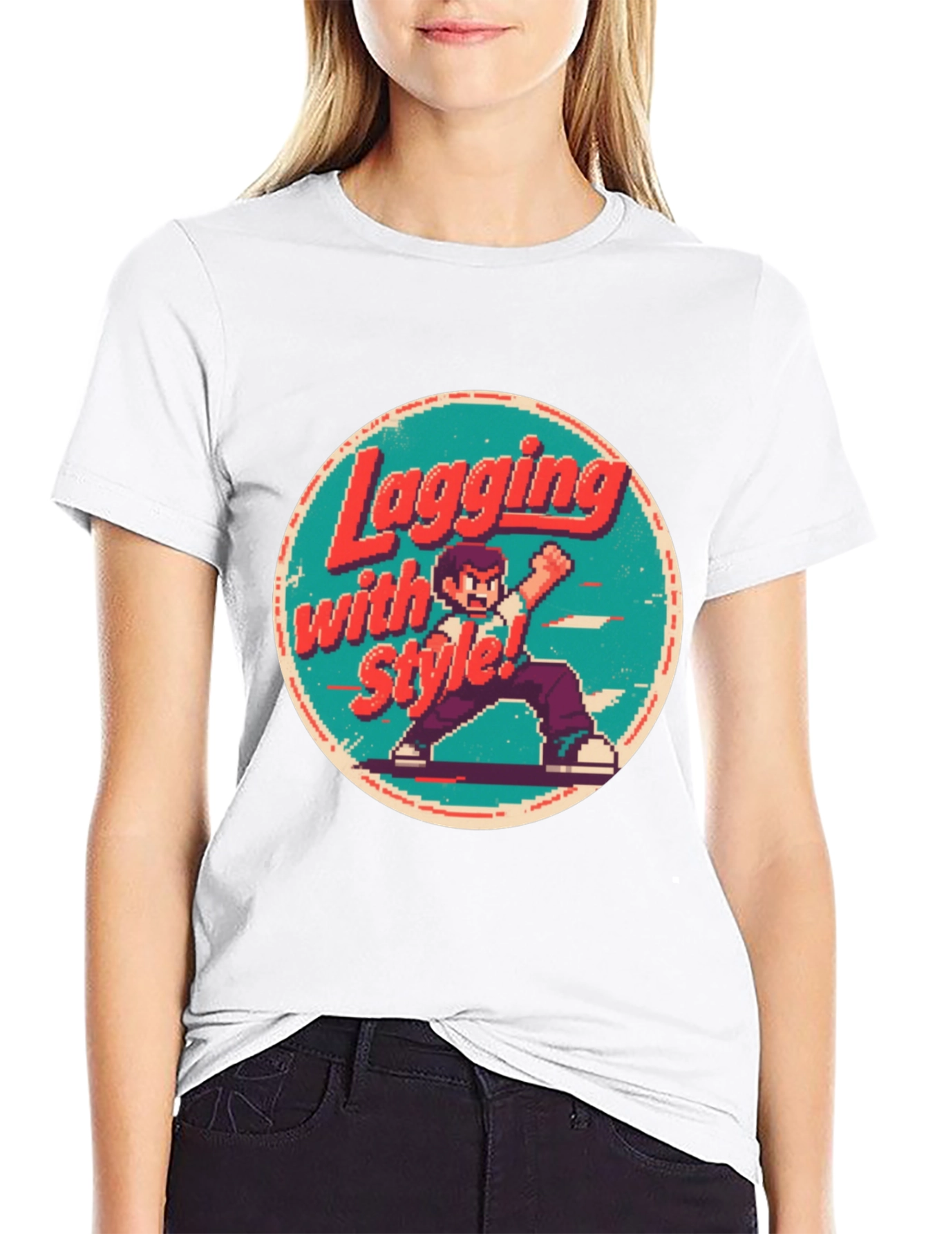 Retro Gaming Style T-Shirt - Lagging with Style