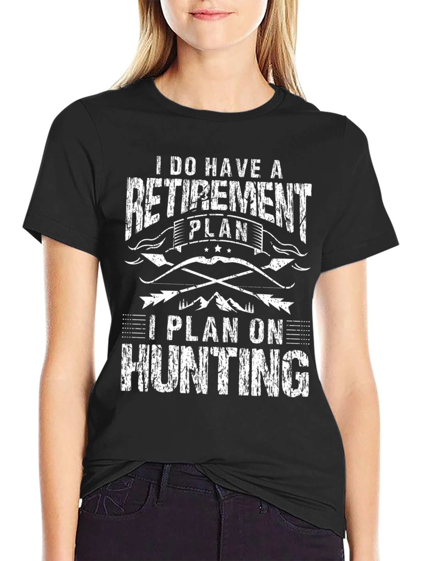 Retirement Plan Hunting Black T-Shirt