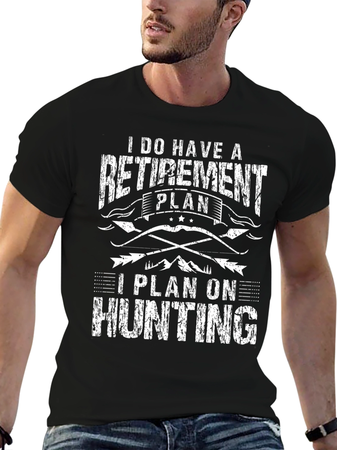 Retirement Plan Hunting Black T-Shirt