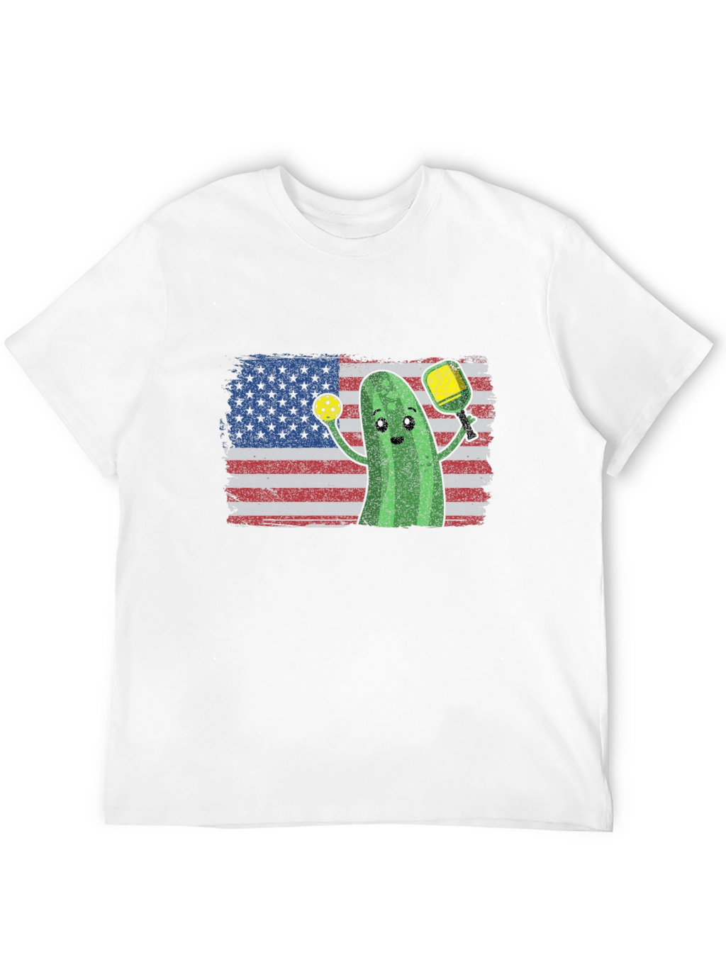 Pickleball Pickle USA Flag T-Shirt