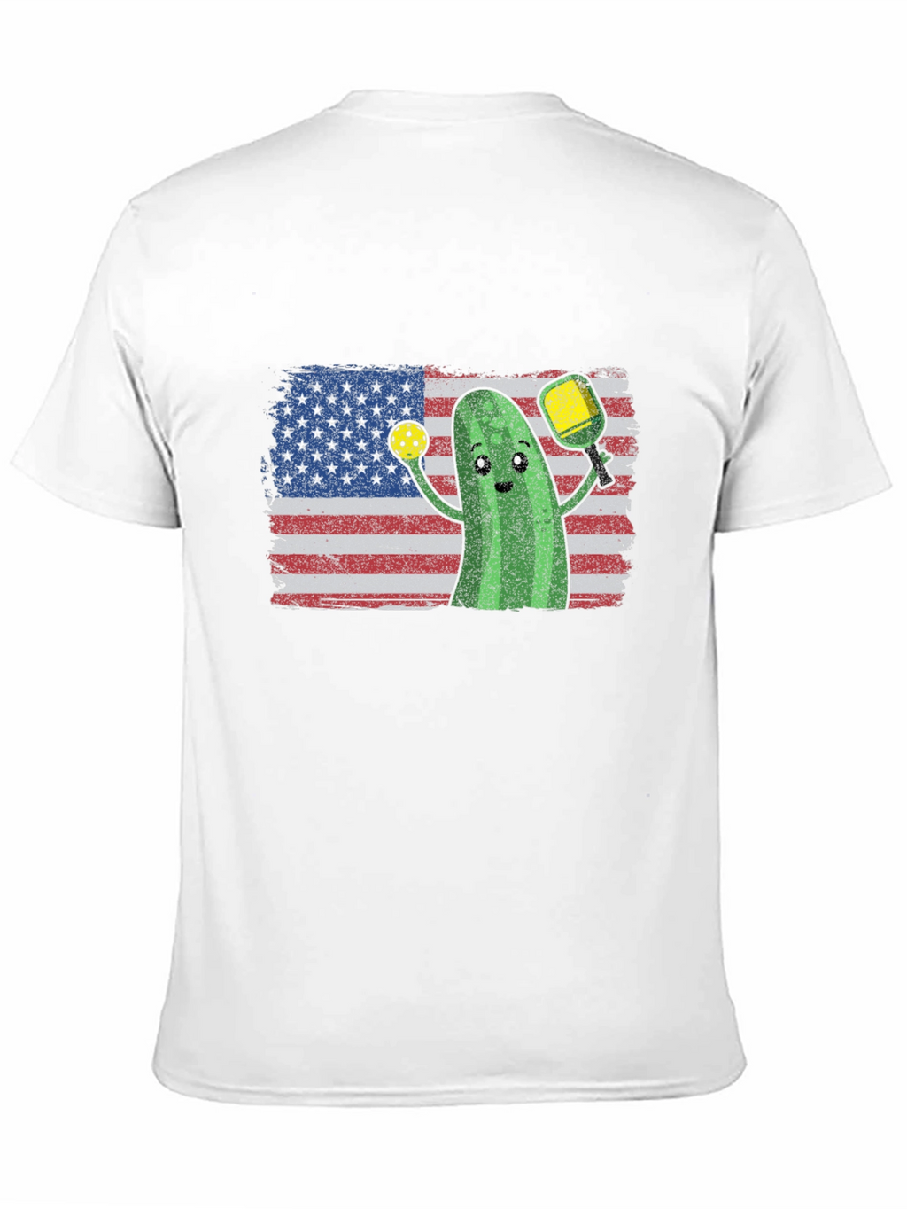 Pickleball Pickle USA Flag T-Shirt