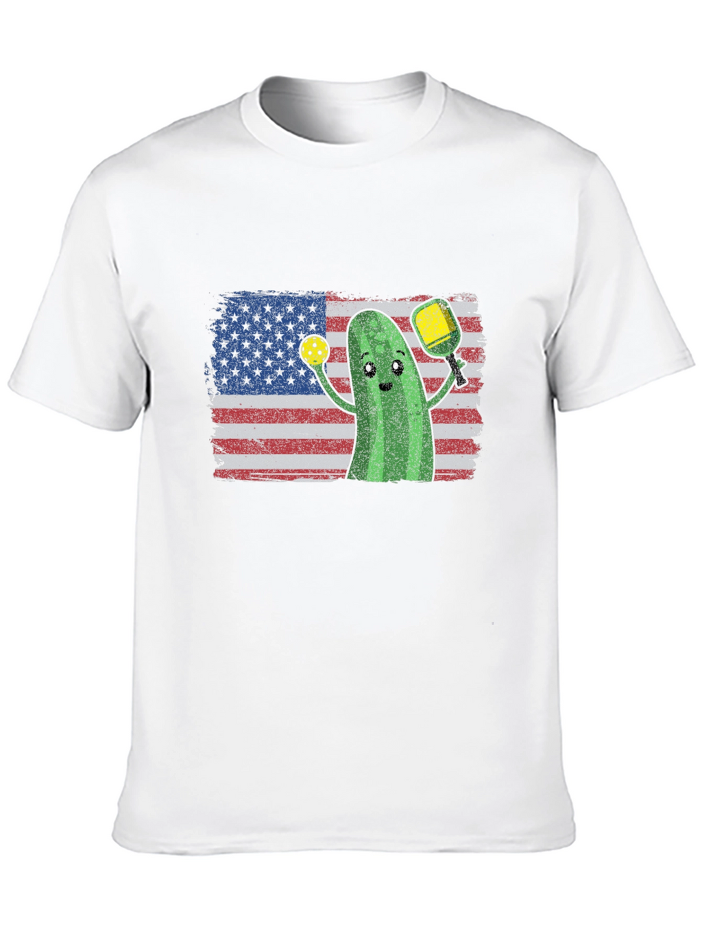Pickleball Pickle USA Flag T-Shirt