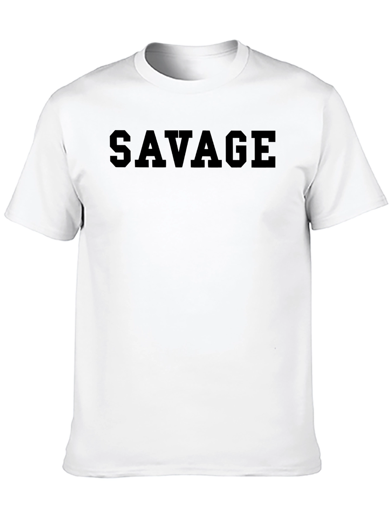 Savage Graphic Print Crew Neck T-Shirt - Black