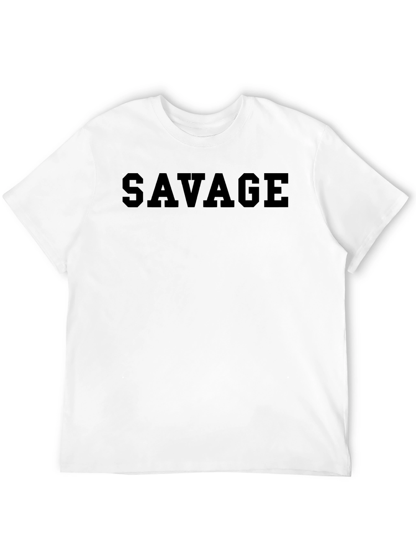 Savage Graphic Print Crew Neck T-Shirt - Black