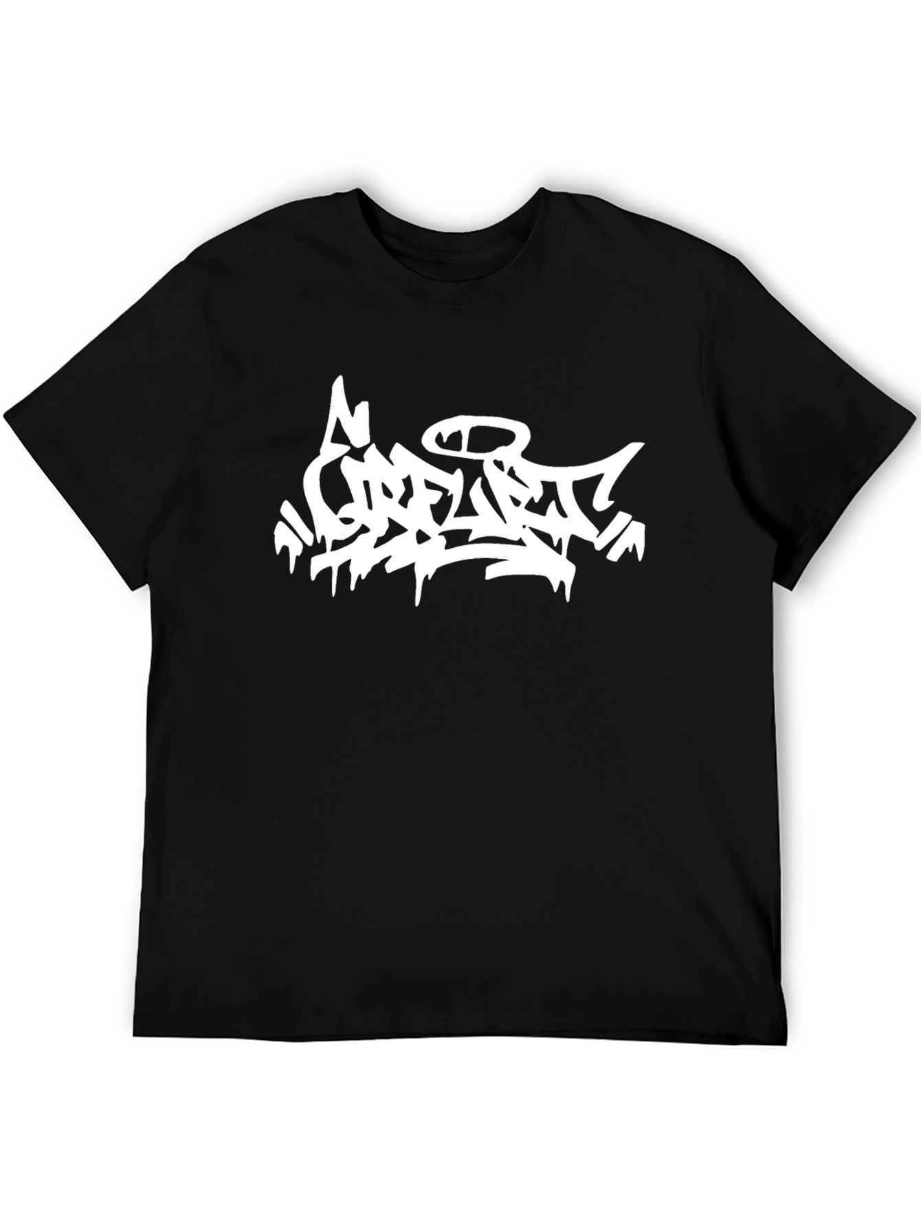 Urban Graffiti Style Graphic Tee - Black