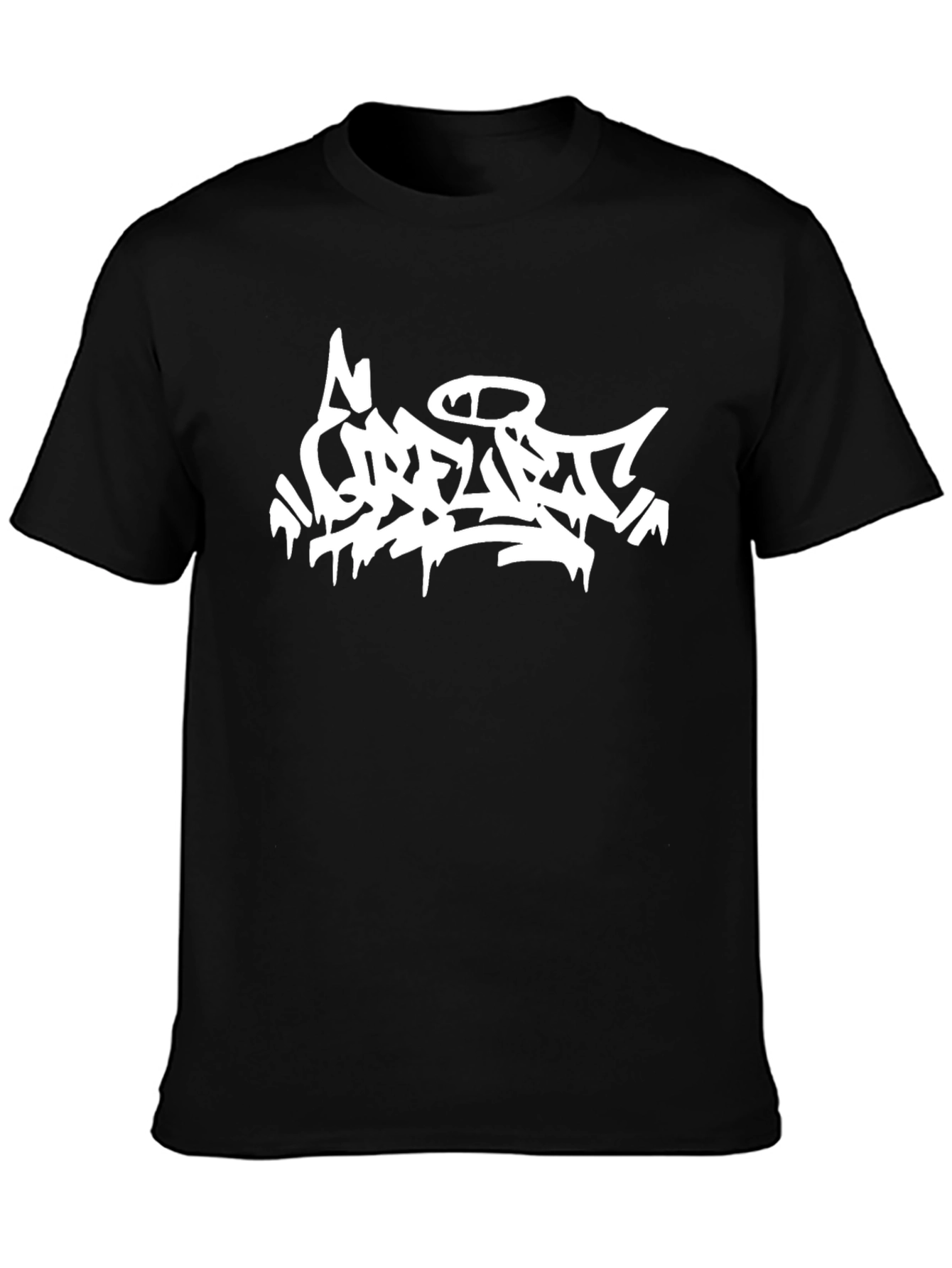 Urban Graffiti Style Graphic Tee - Black