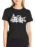 Urban Graffiti Style Graphic Tee - Black