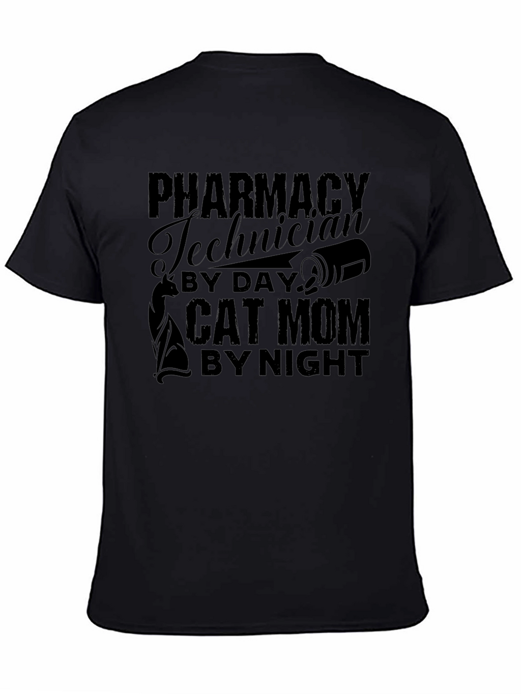 Pharmacy Tech Cat Mom T-Shirt