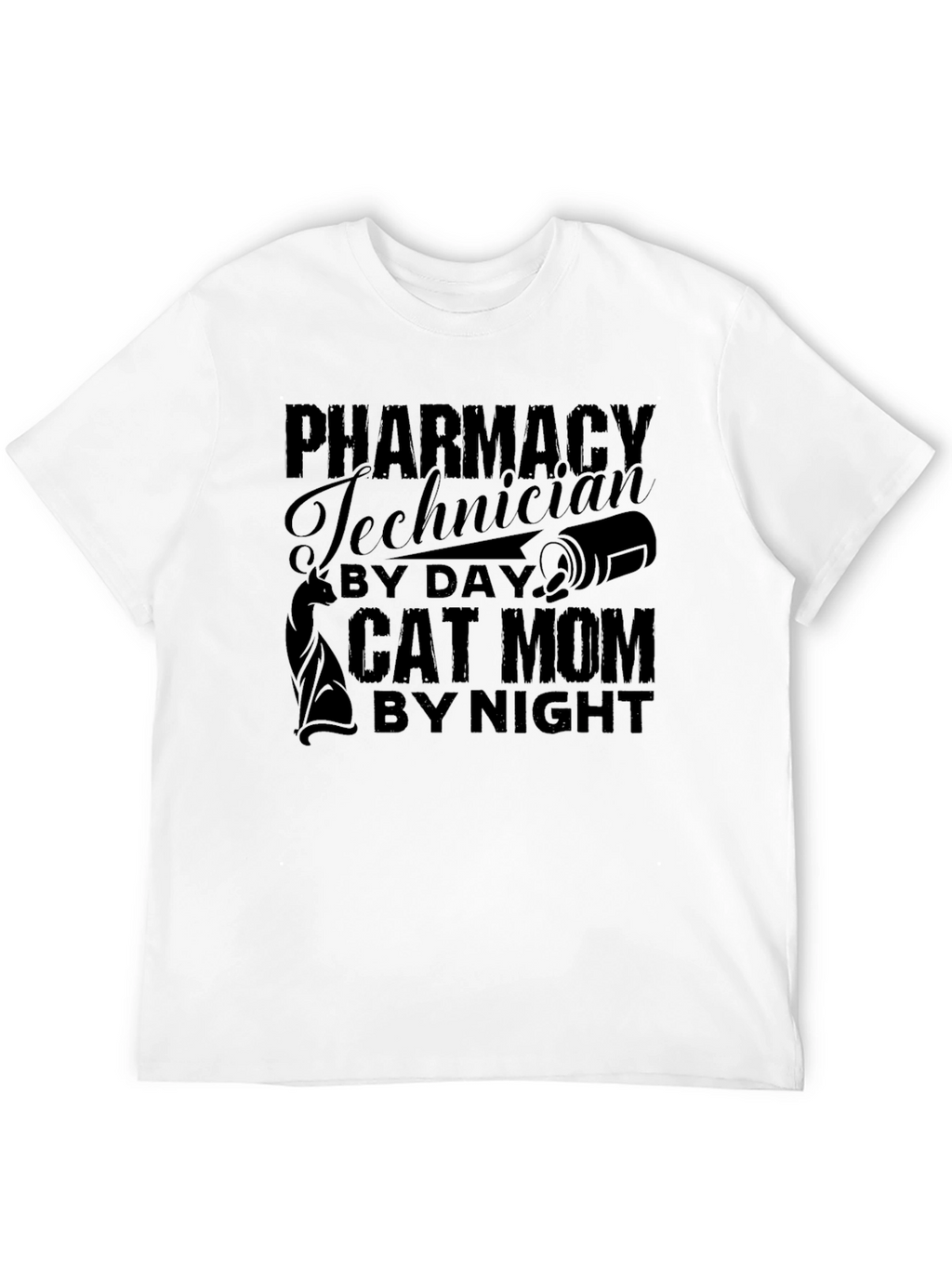 Pharmacy Tech Cat Mom T-Shirt