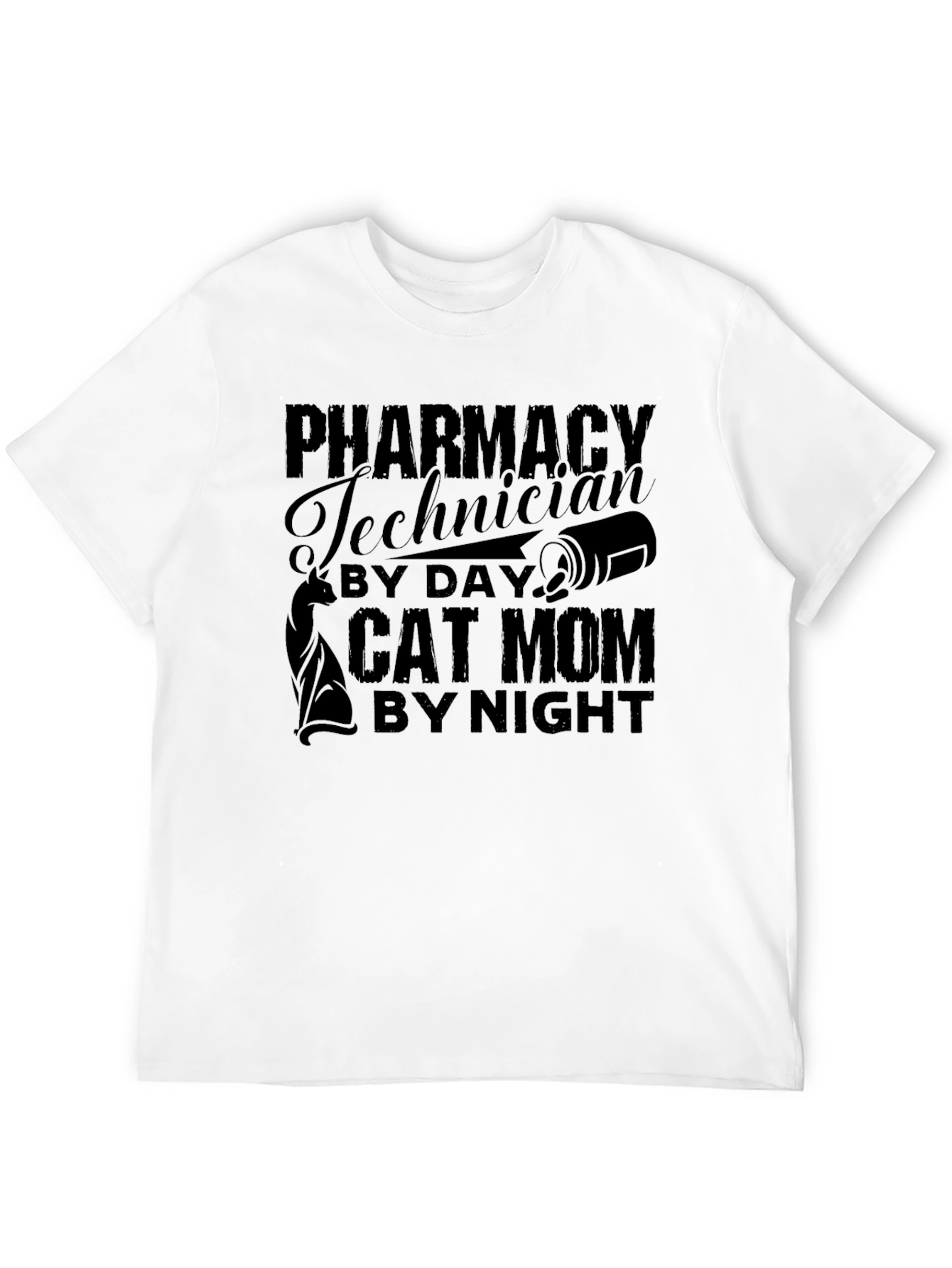 Pharmacy Tech Cat Mom T-Shirt