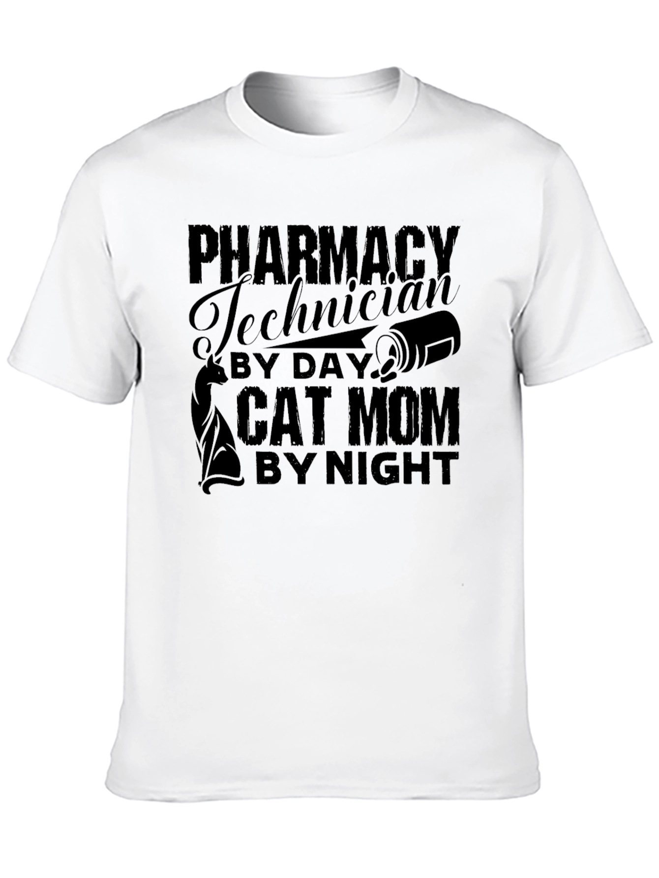 Pharmacy Tech Cat Mom T-Shirt