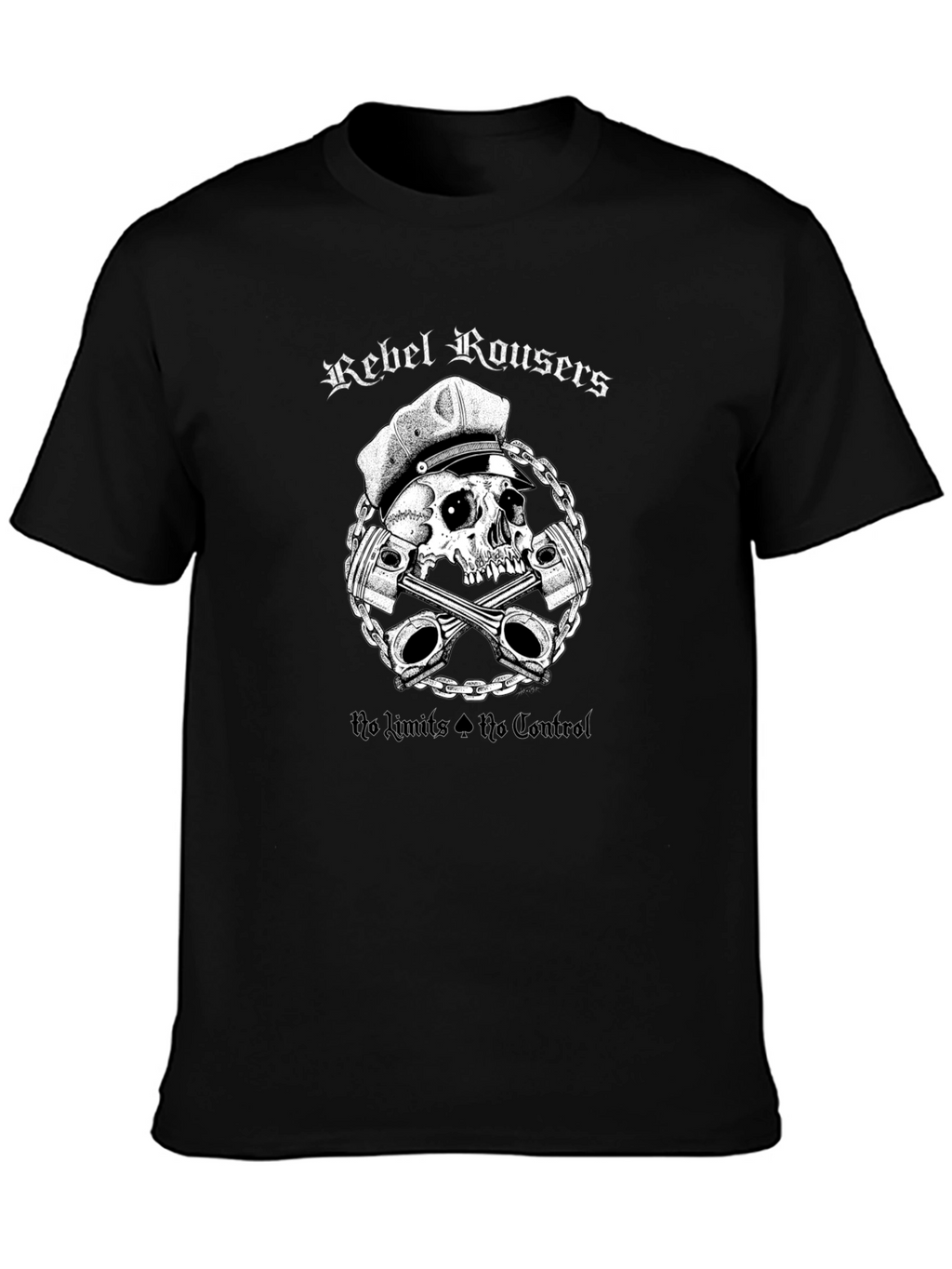 Rebel Rousers Skull & Pistons Graphic T-Shirt