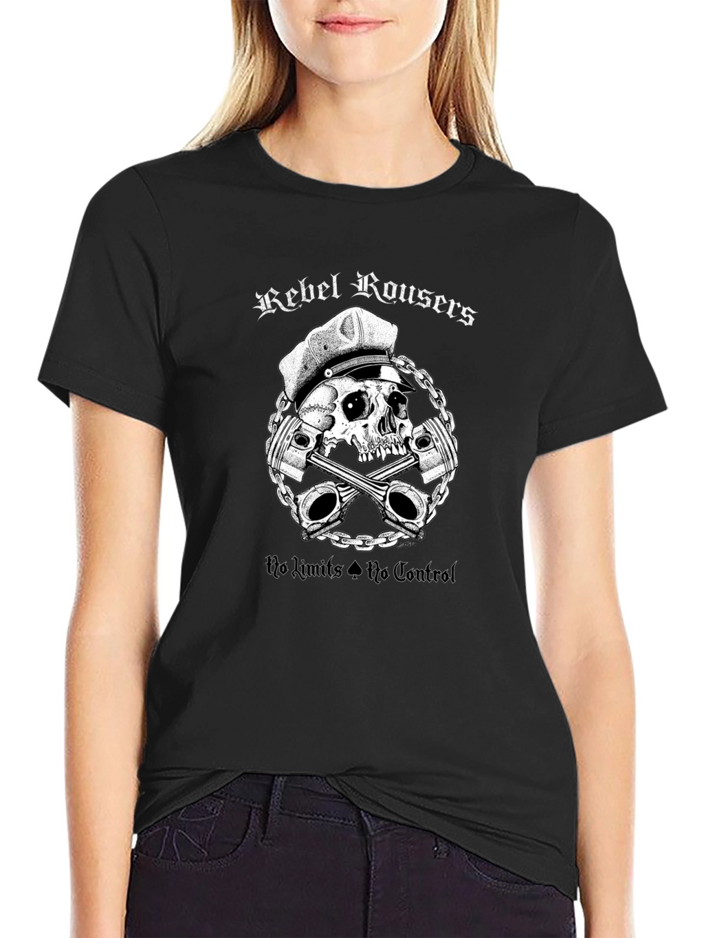 Rebel Rousers Skull & Pistons Graphic T-Shirt