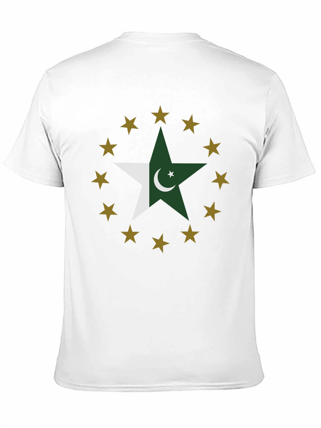 Pakistan Flag Star Graphic Tee - Black Cotton T-Shirt