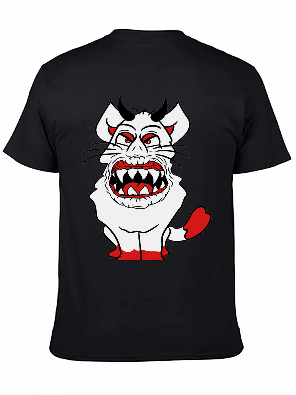 Monster Cat Graphic Tee - Black