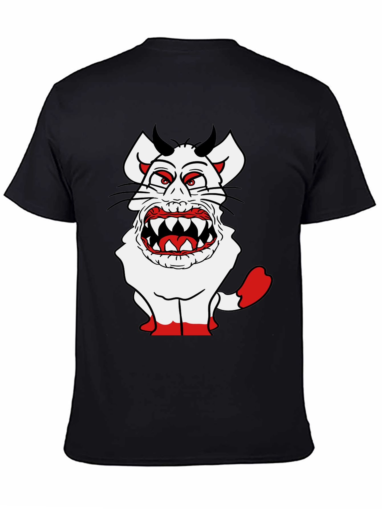 Monster Cat Graphic Tee - Black