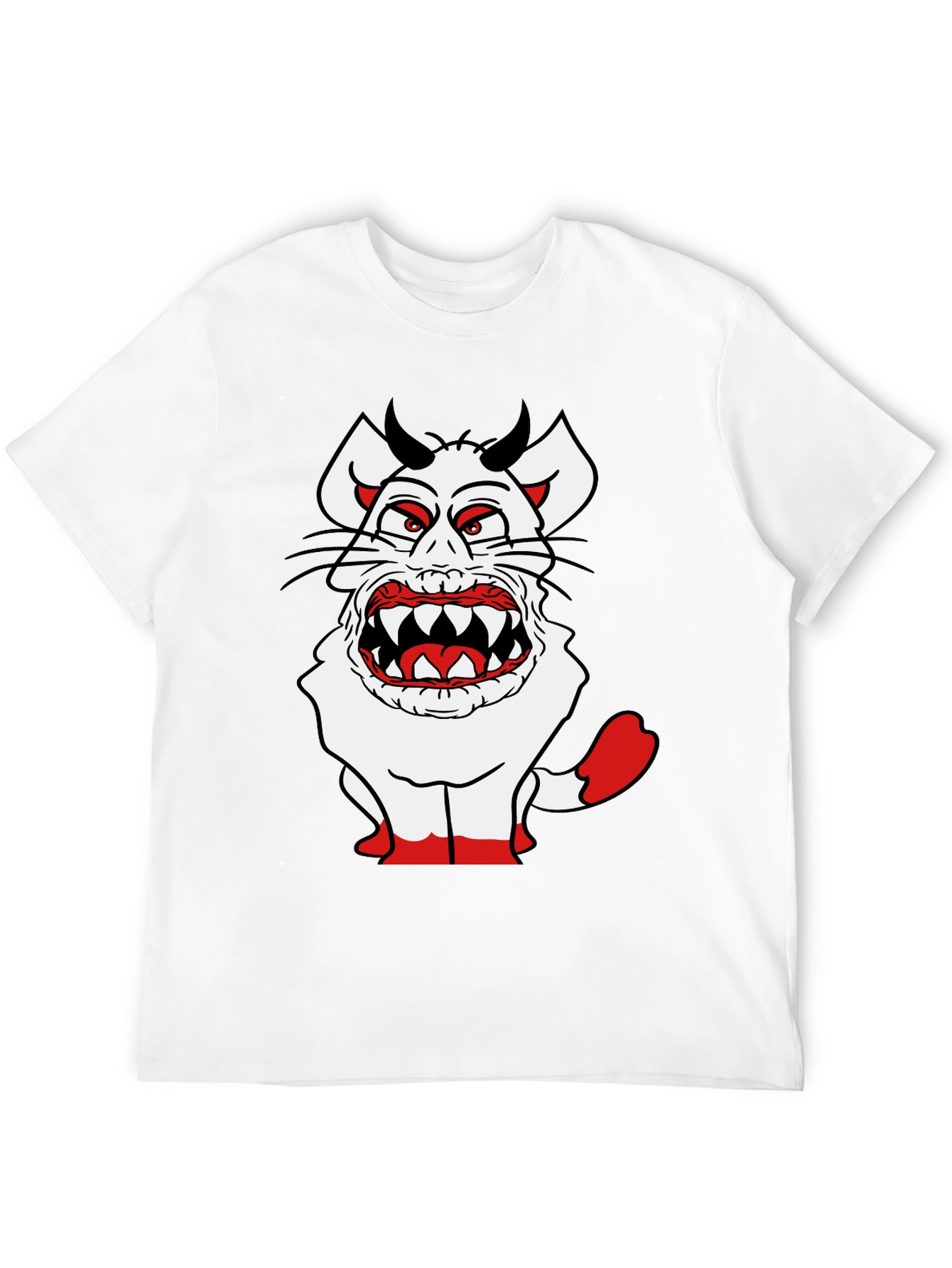 Monster Cat Graphic Tee - Black