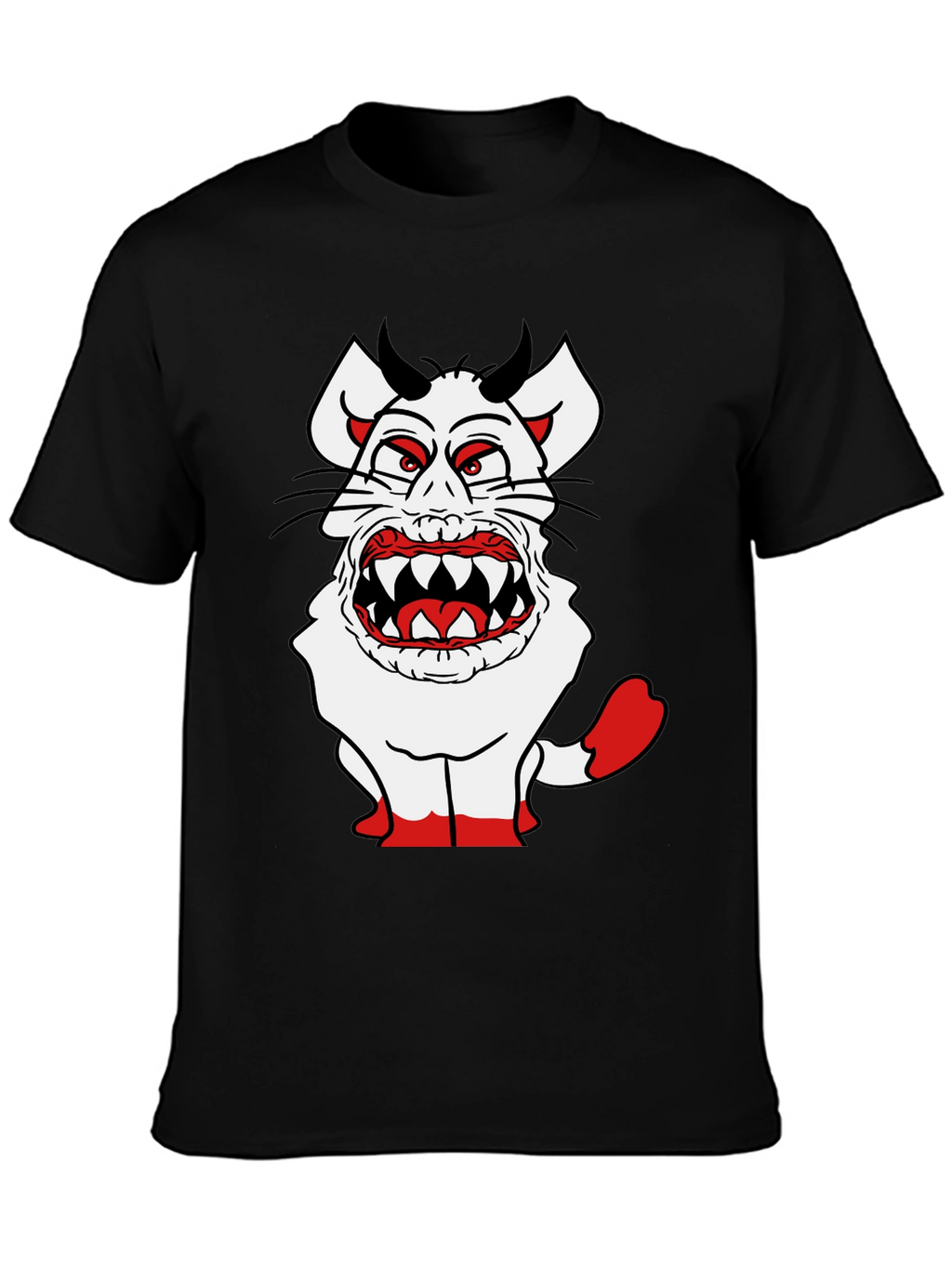 Monster Cat Graphic Tee - Black