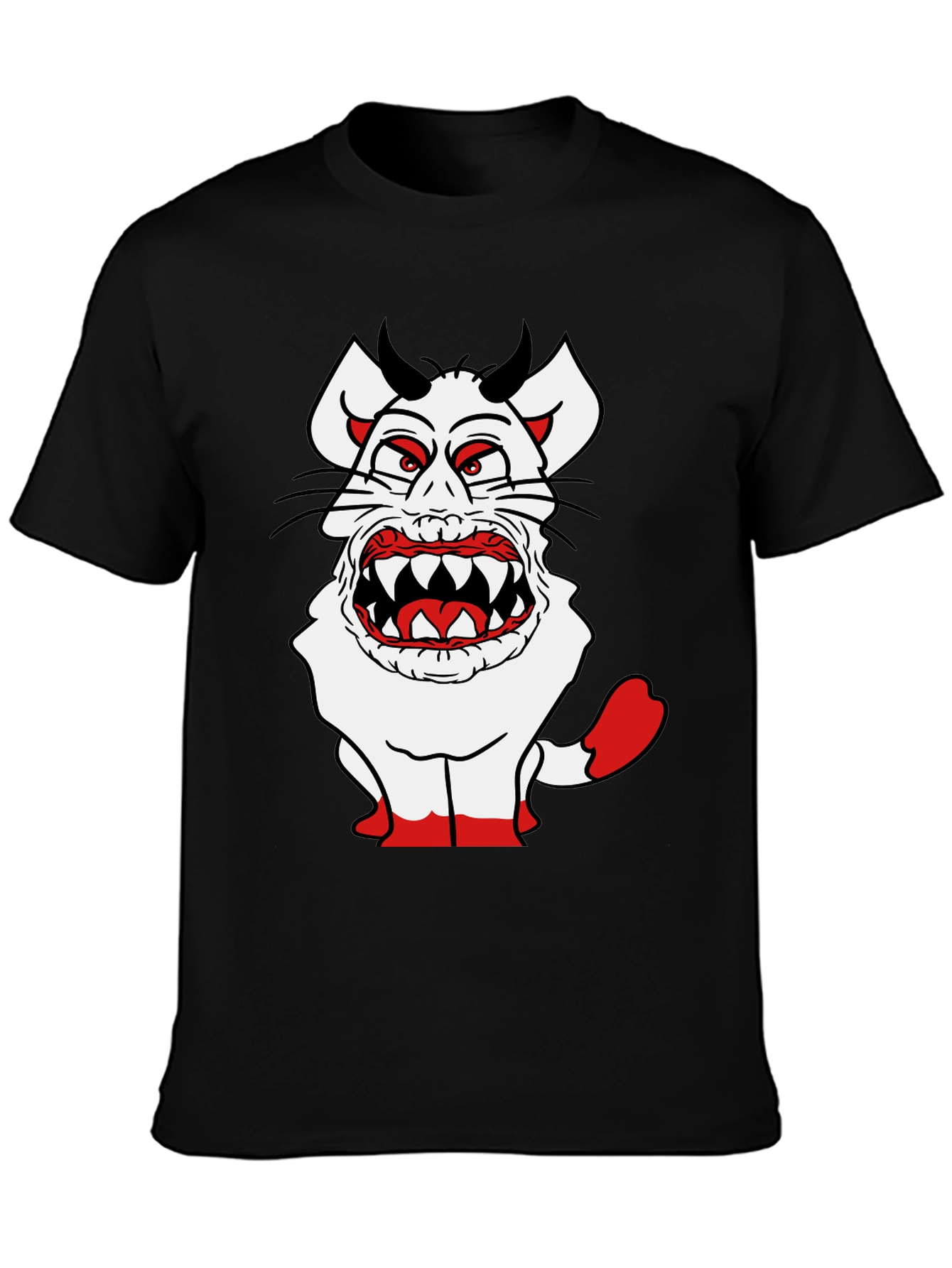Monster Cat Graphic Tee - Black