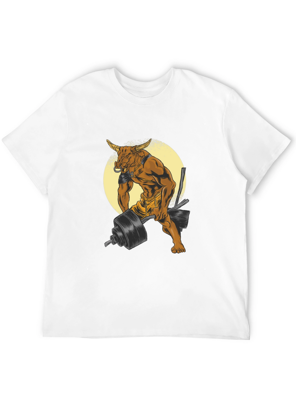 Bull Lifting Weights Graphic Tee - Black