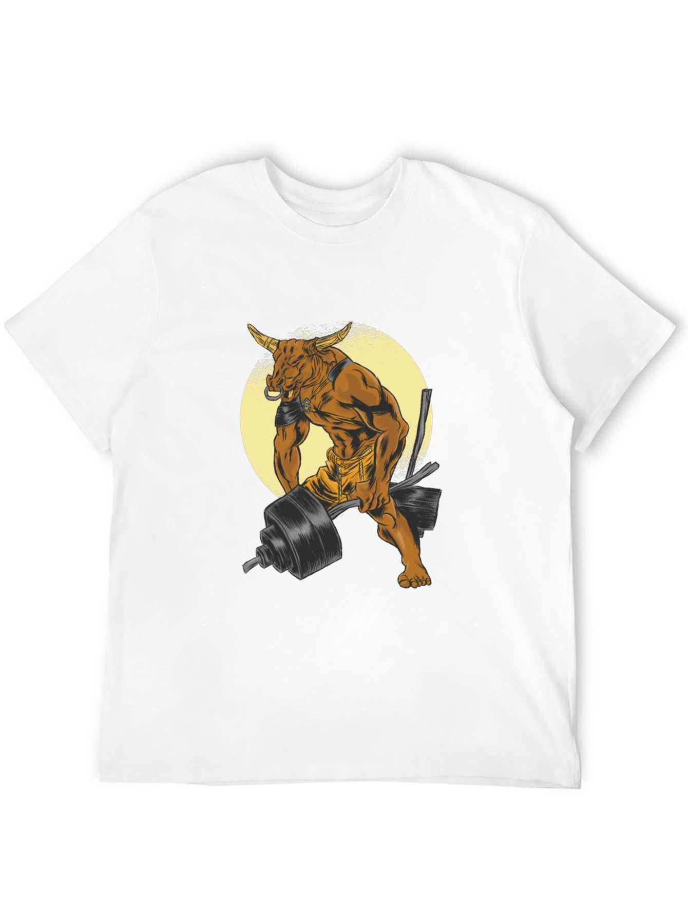 Bull Lifting Weights Graphic Tee - Black
