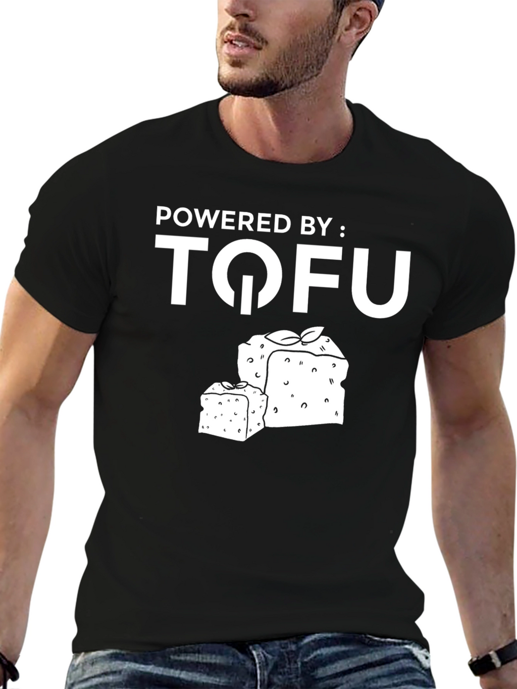 Powered by Tofu Black T-Shirt