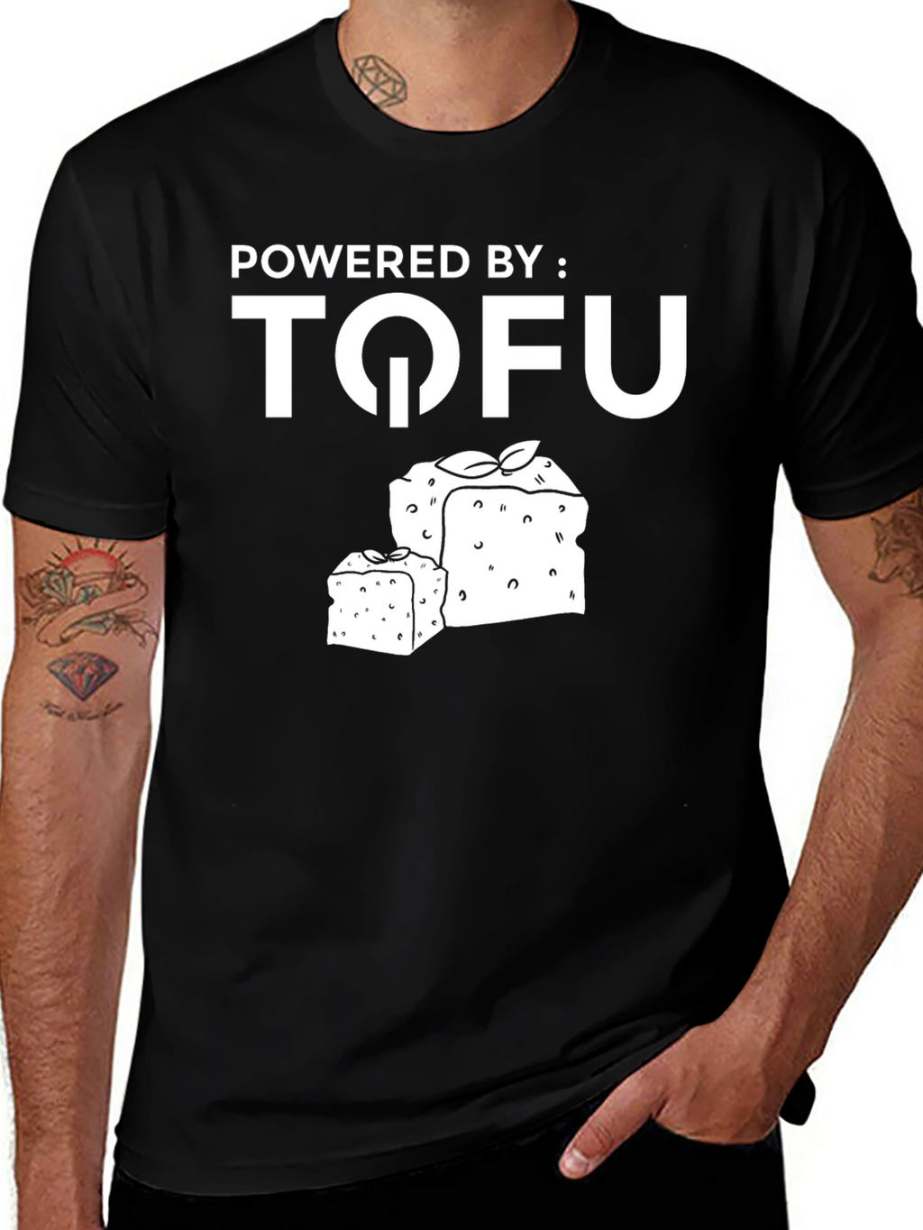 Powered by Tofu Black T-Shirt