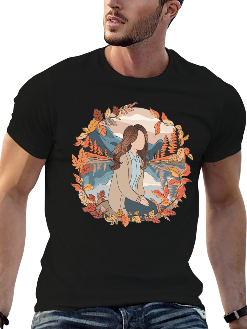 Autumn Serenity T-Shirt - Nature Inspired Graphic Tee